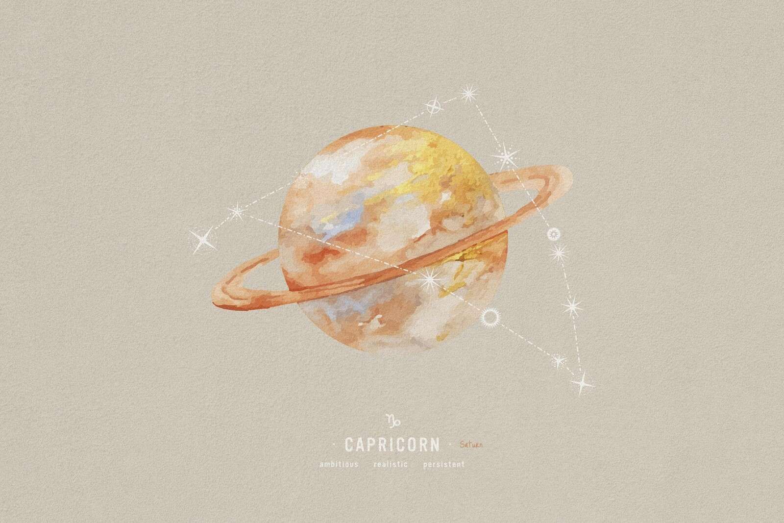 Capricorn With Golden Saturn