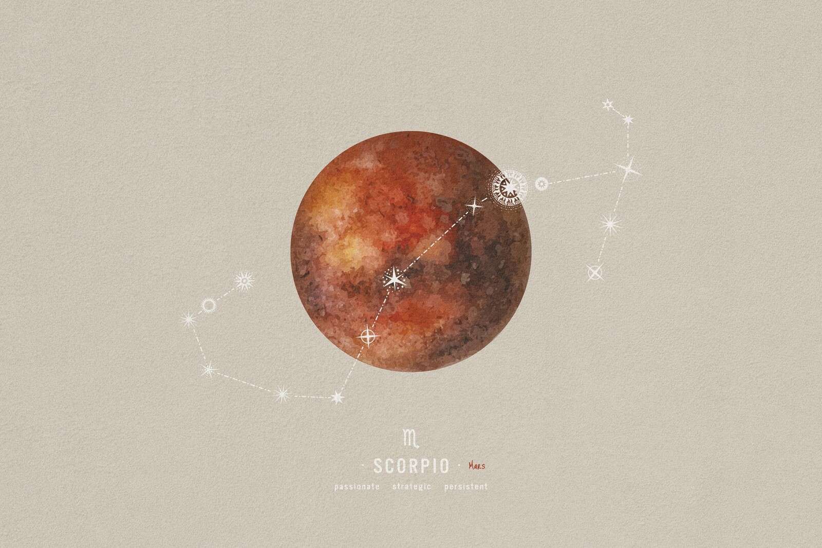Scorpio Planet With Star Line