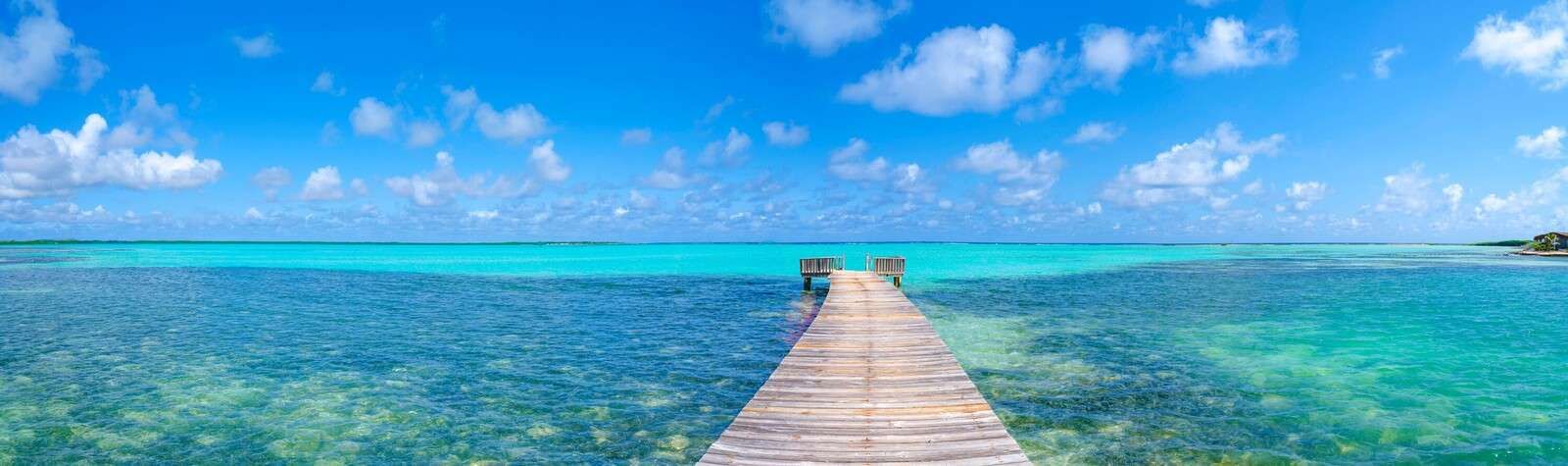 Wooden pier over the sea, Bonaire, Caribbean Netherlands