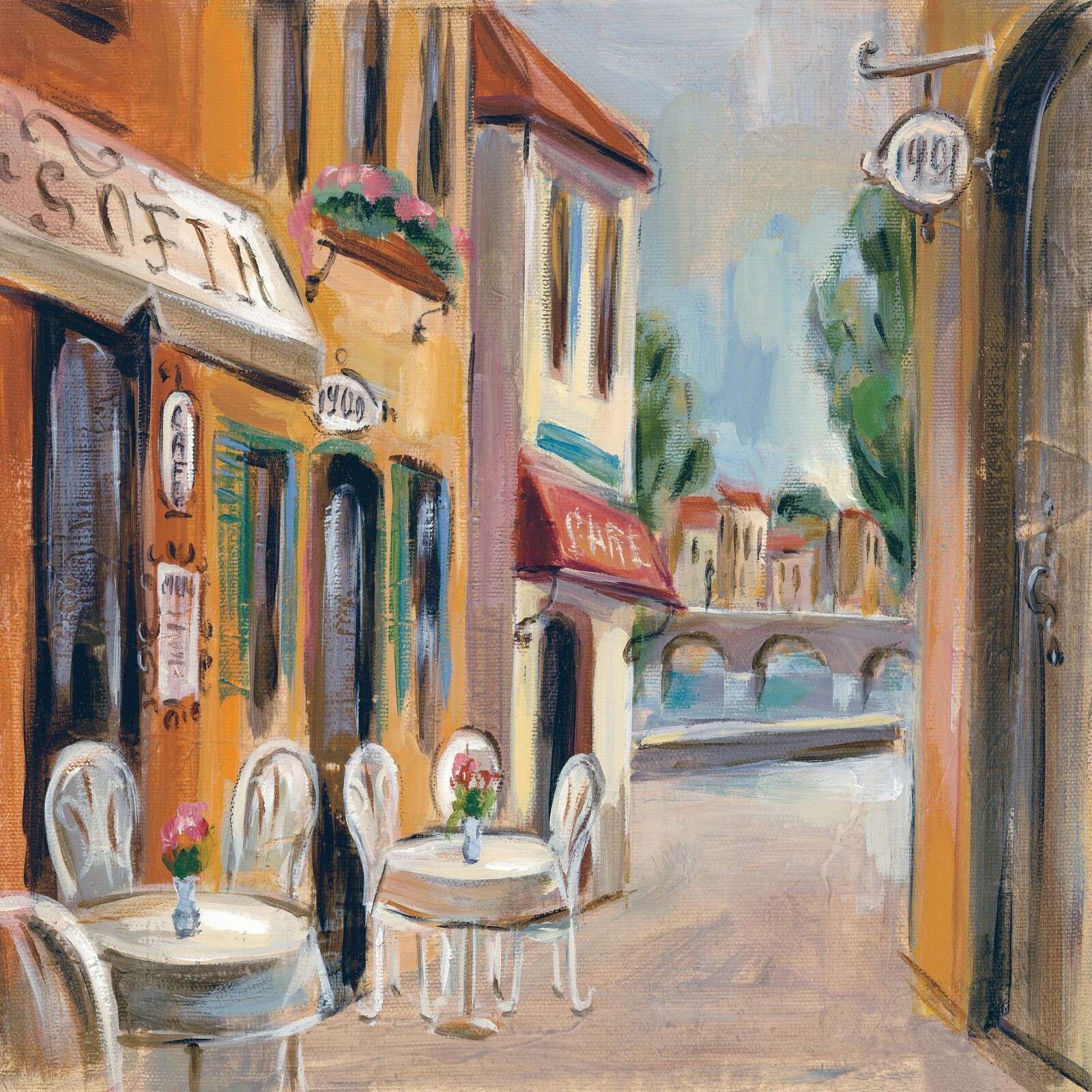 Mediterranean Street With Terrace View