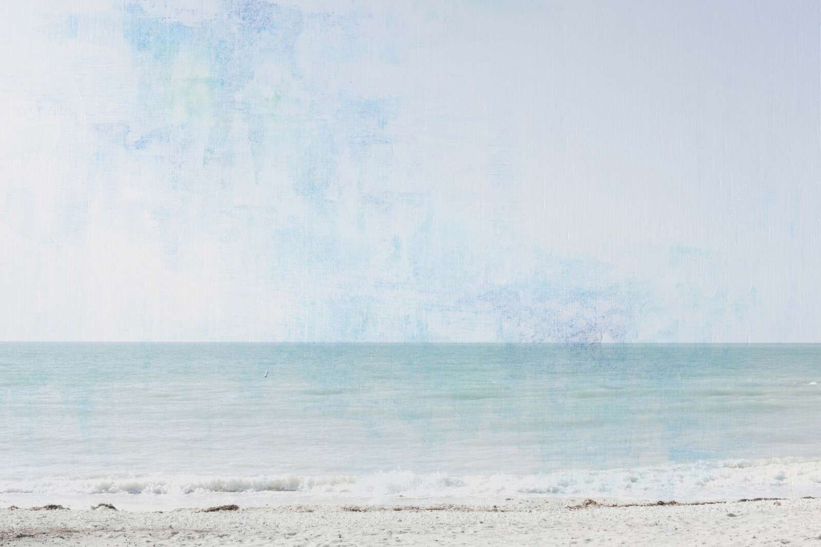 Bright beach under soft air