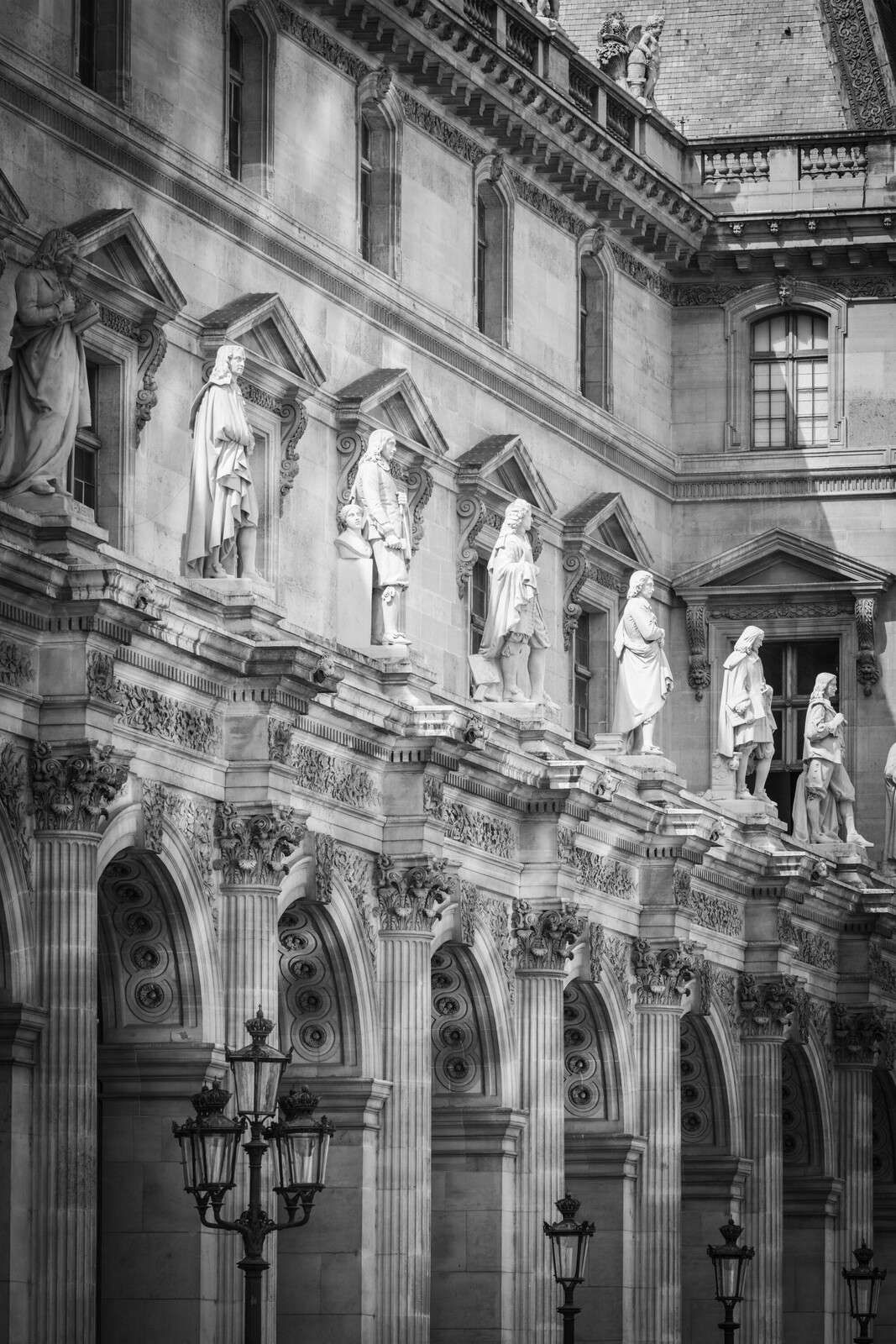 Classic facade with row of statues