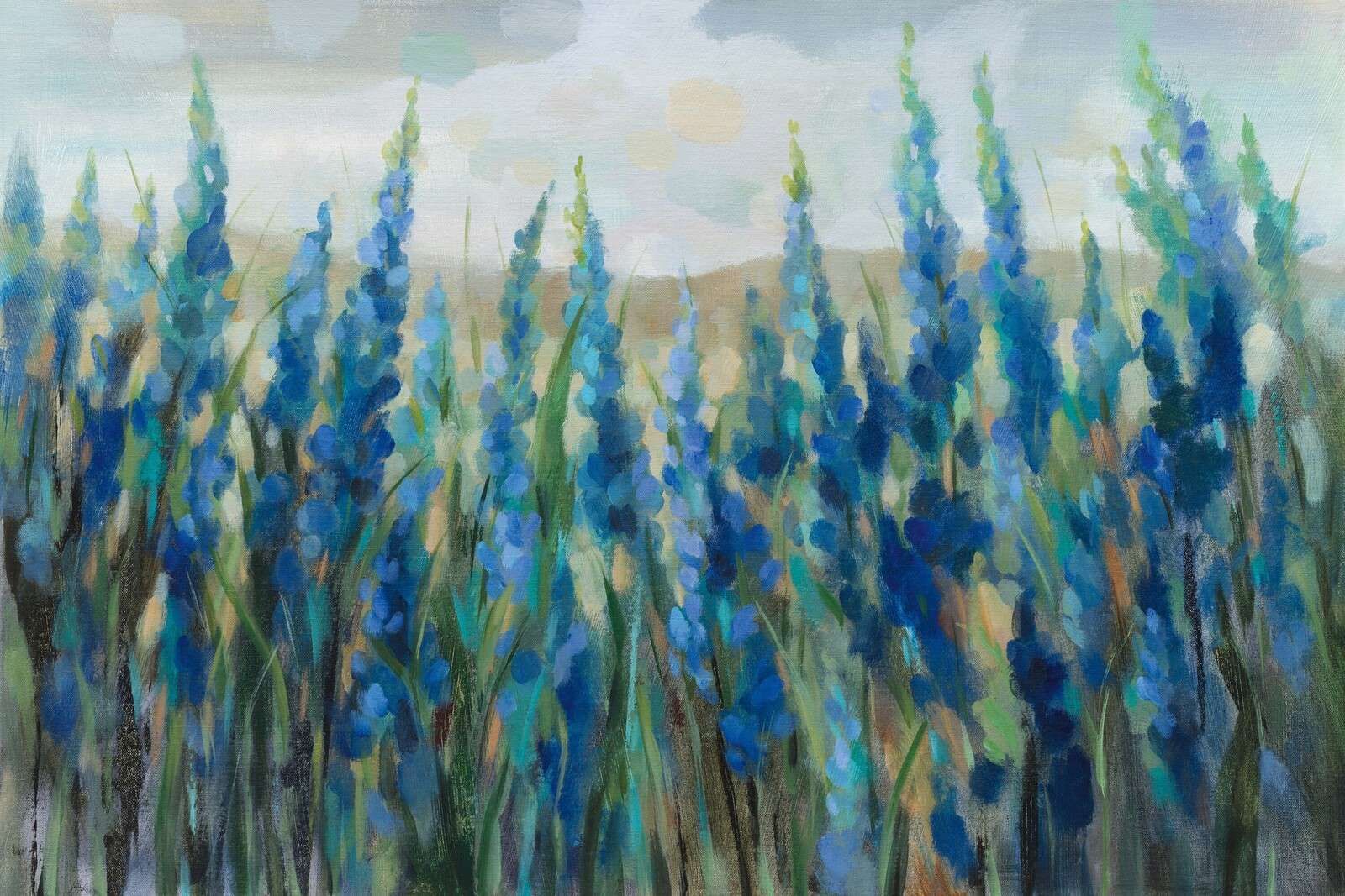 Blue bloom under soft air