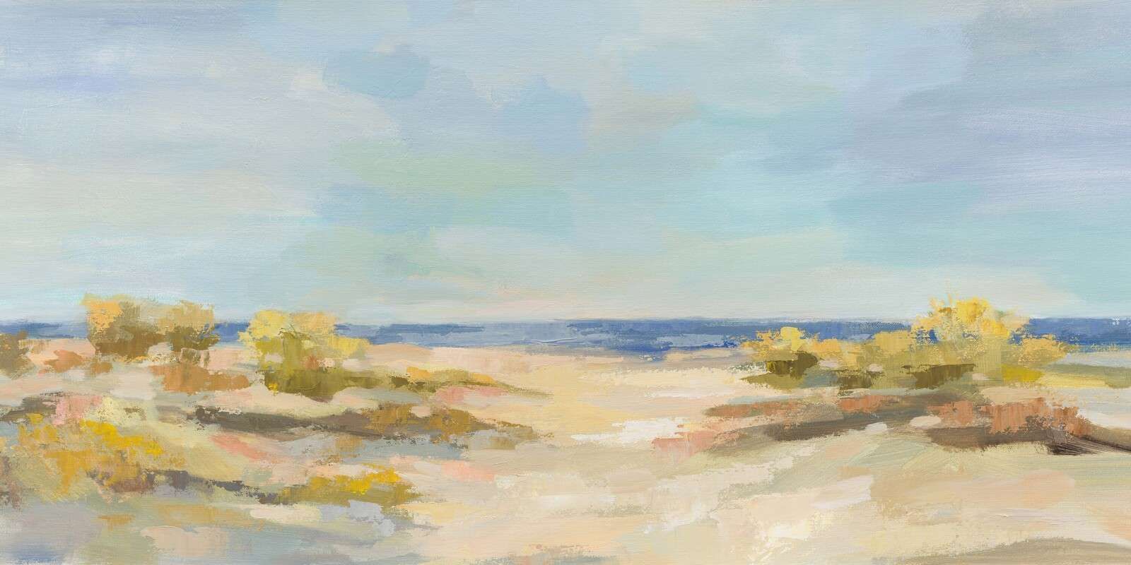 Sunny dunes by quiet sea