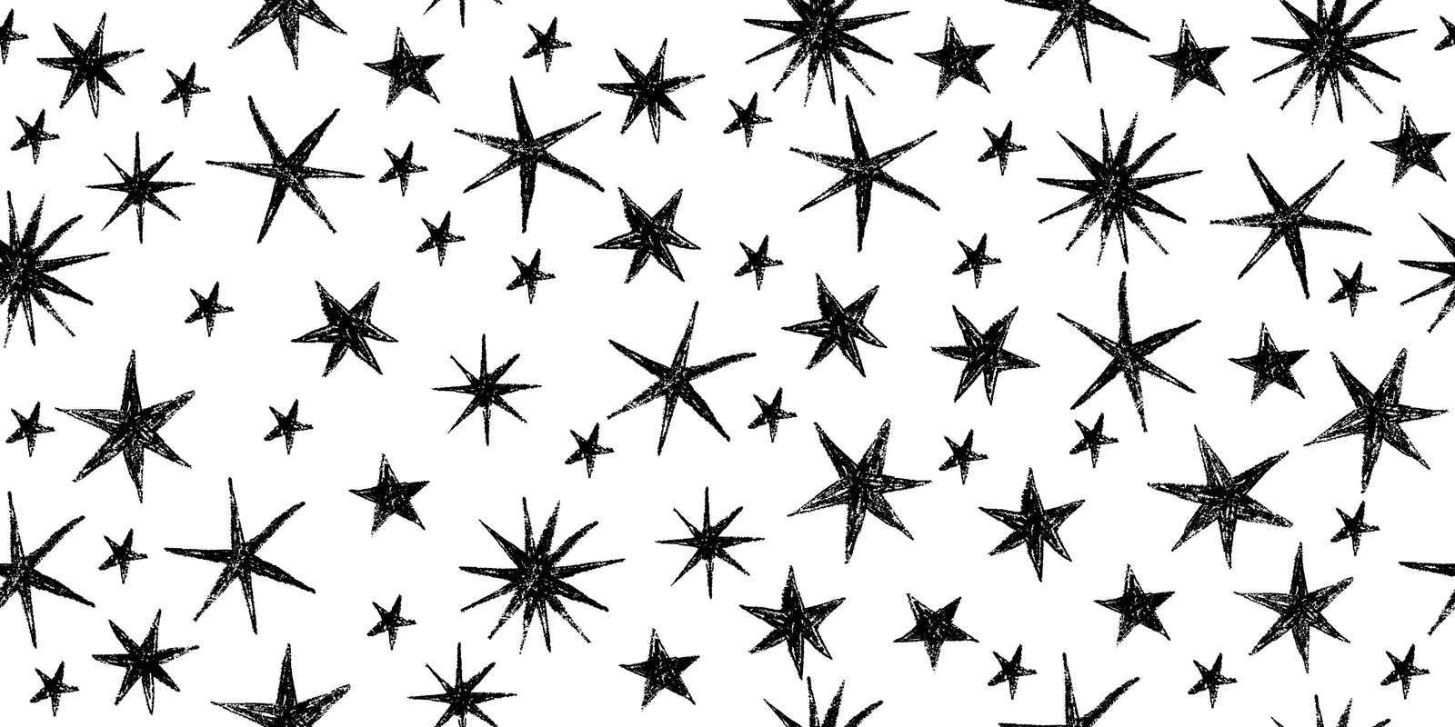 Playful black starry sky