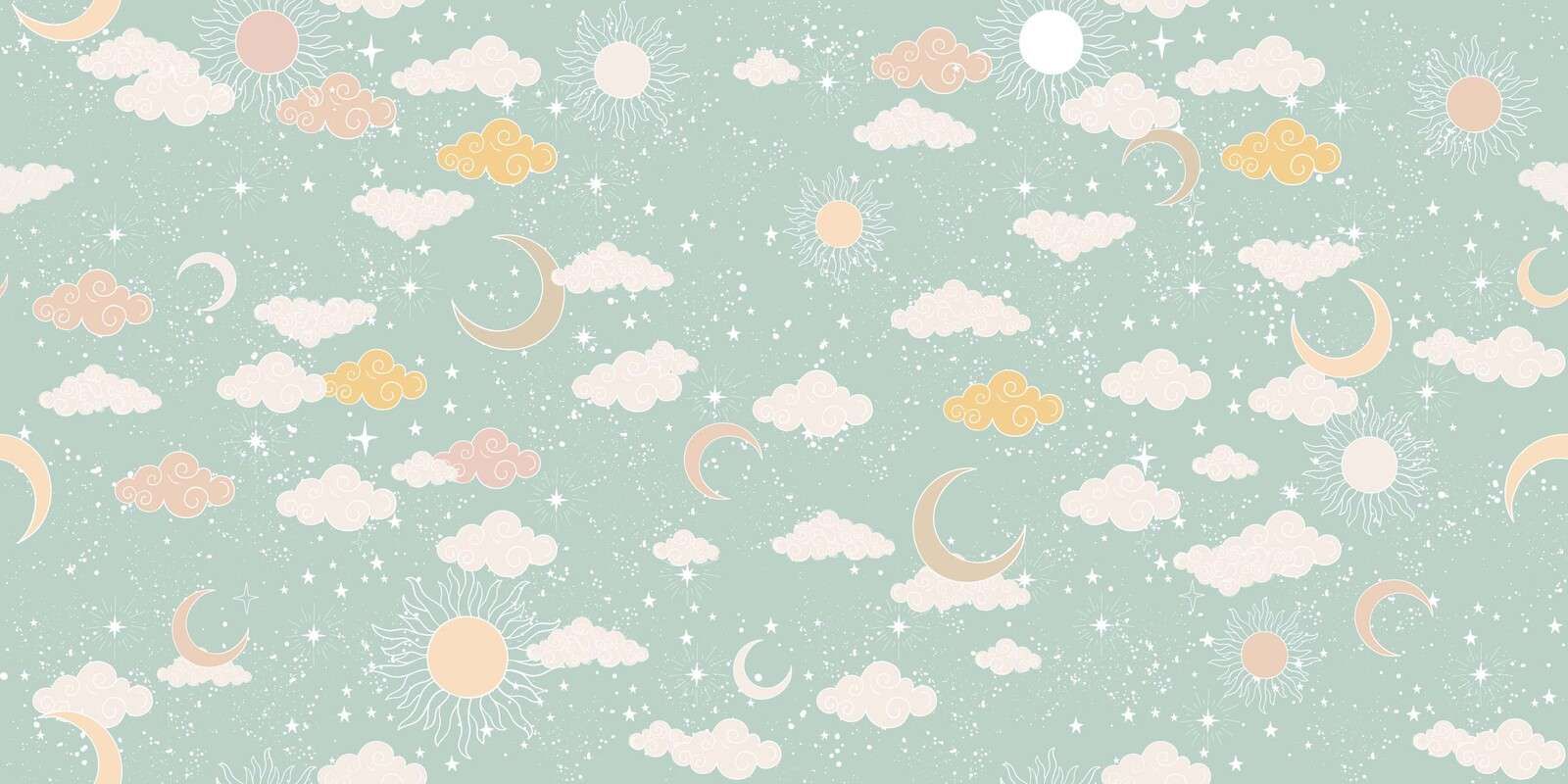 Skylight in pastel and mint green