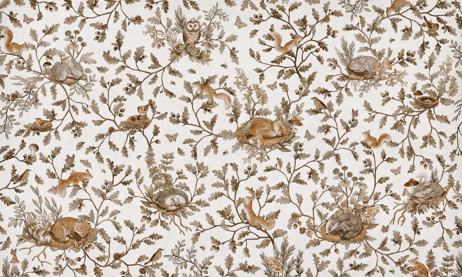 Playful Woods - Vintage - White