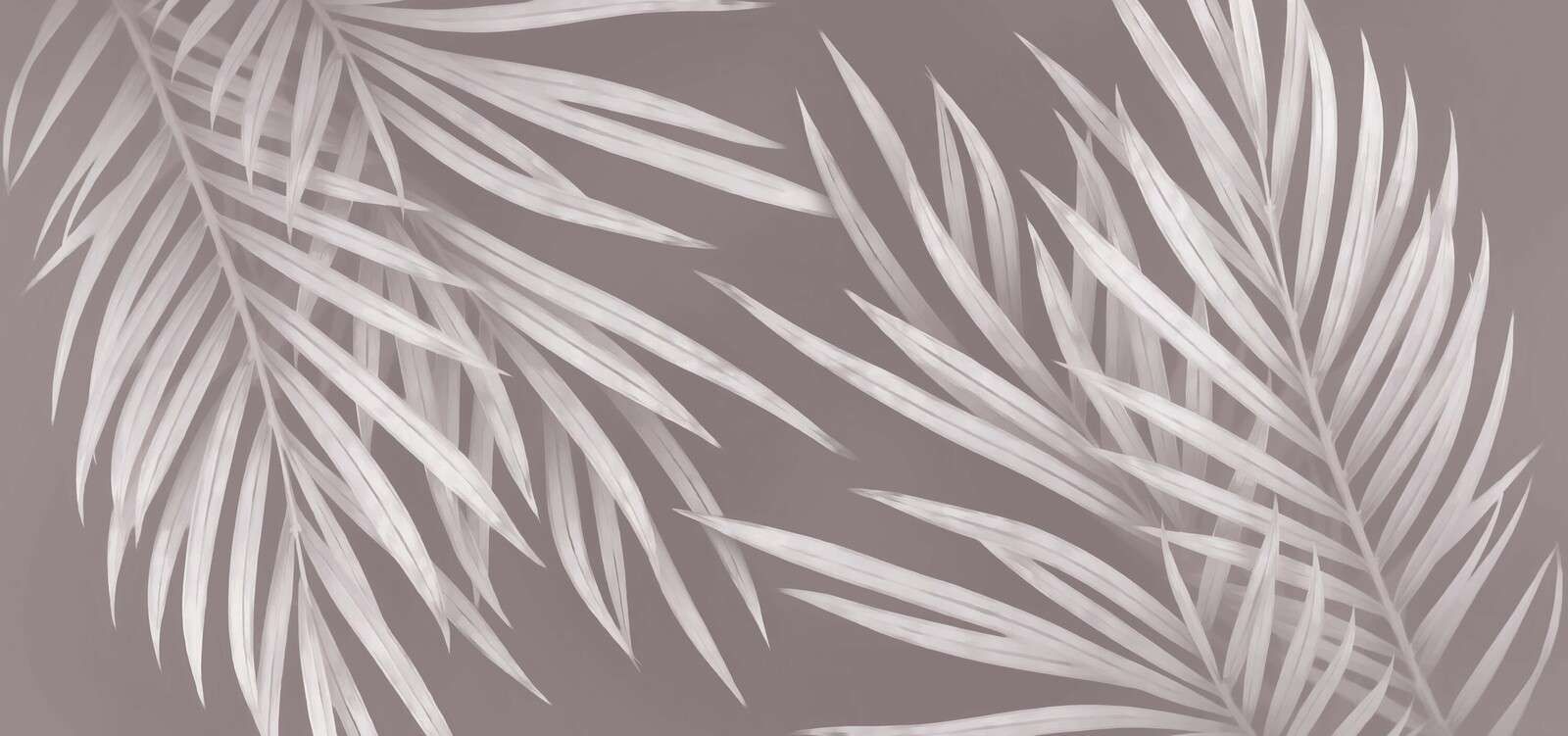 Light palm leaves in taupe.