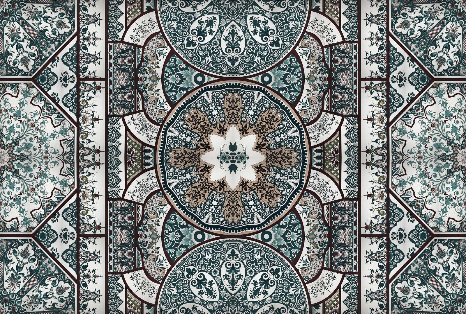 Green ornamental tile mandala