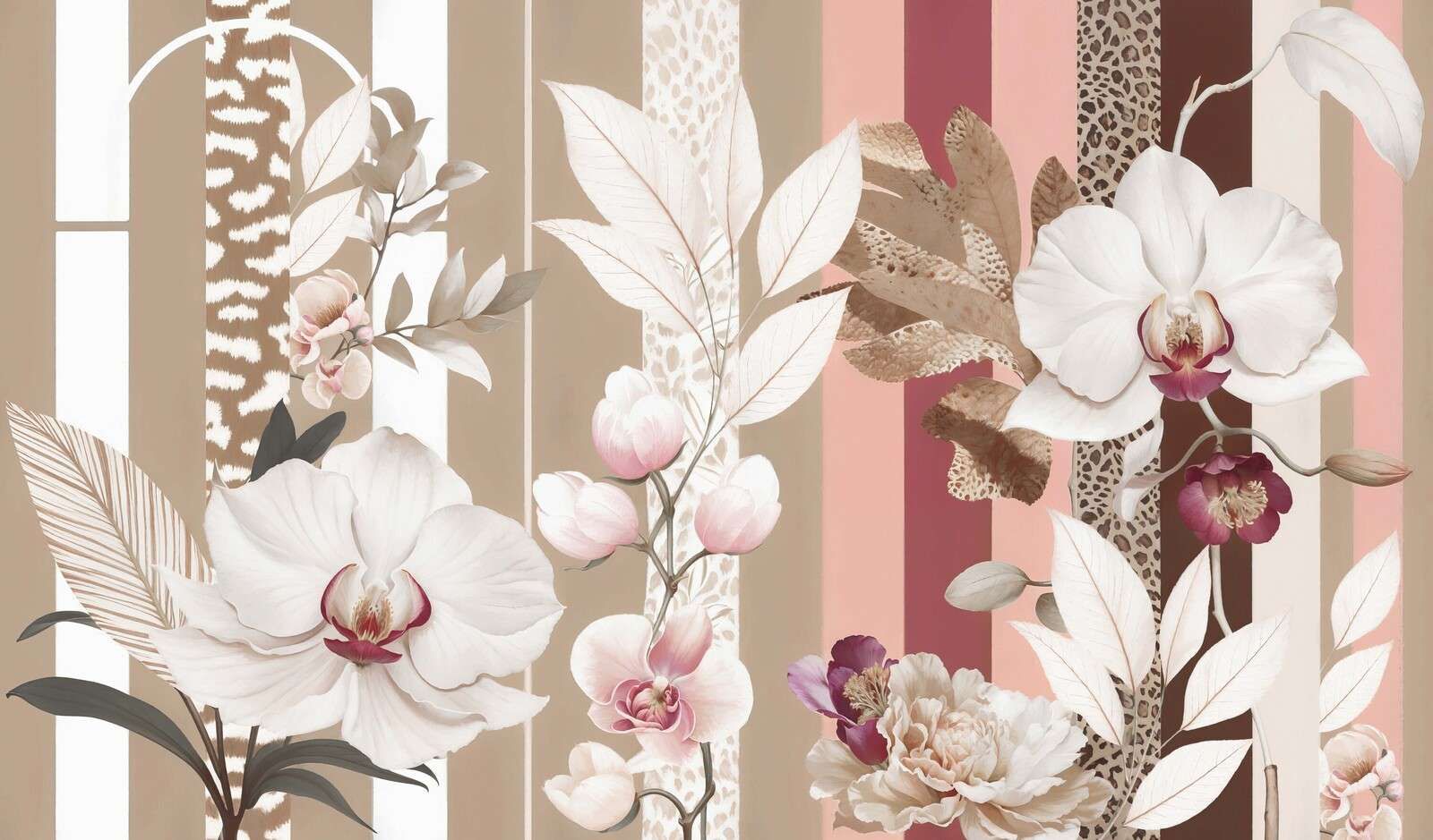 Orchids with stripes and animal print.