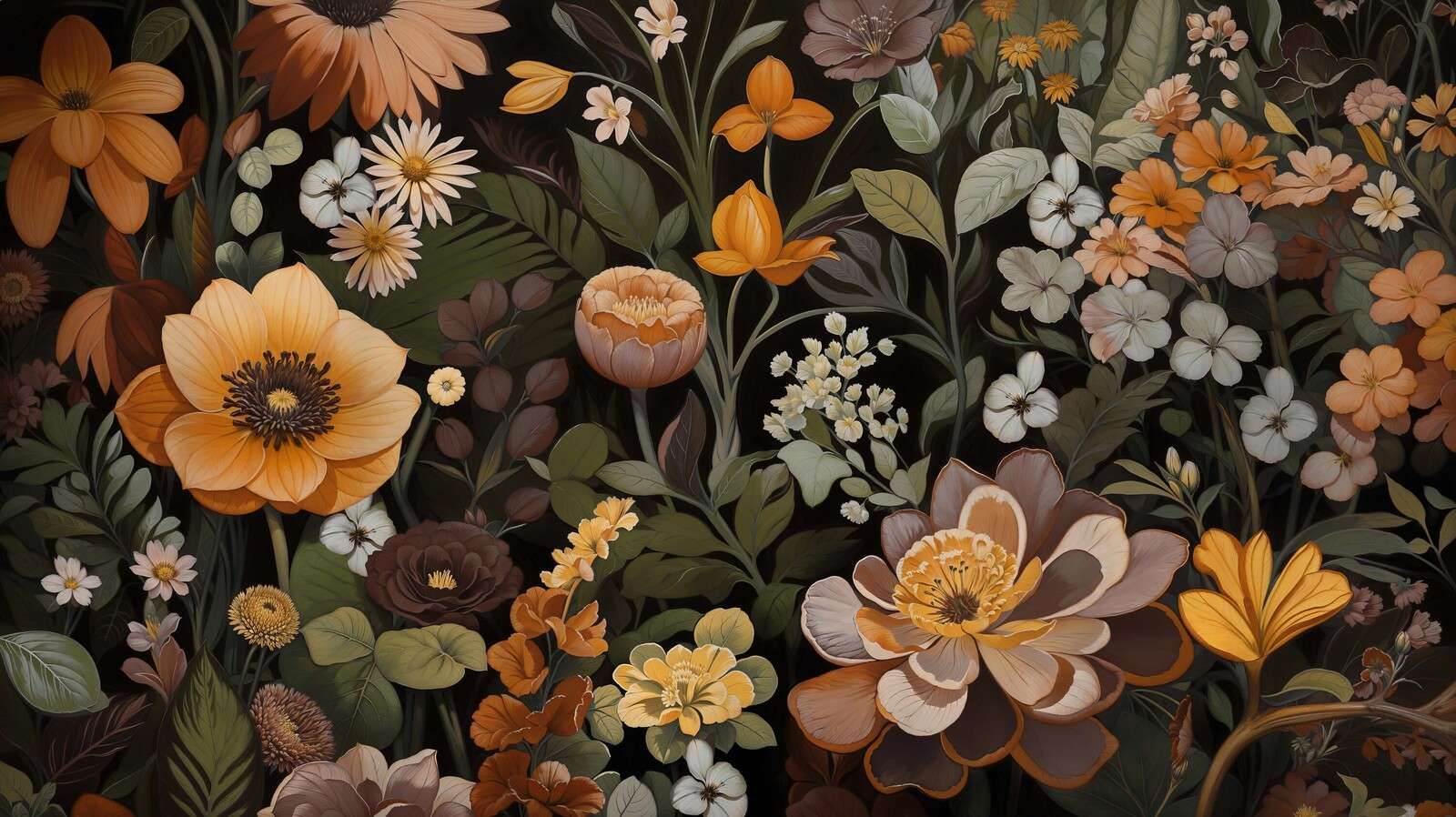 Warm botanical floral splendor