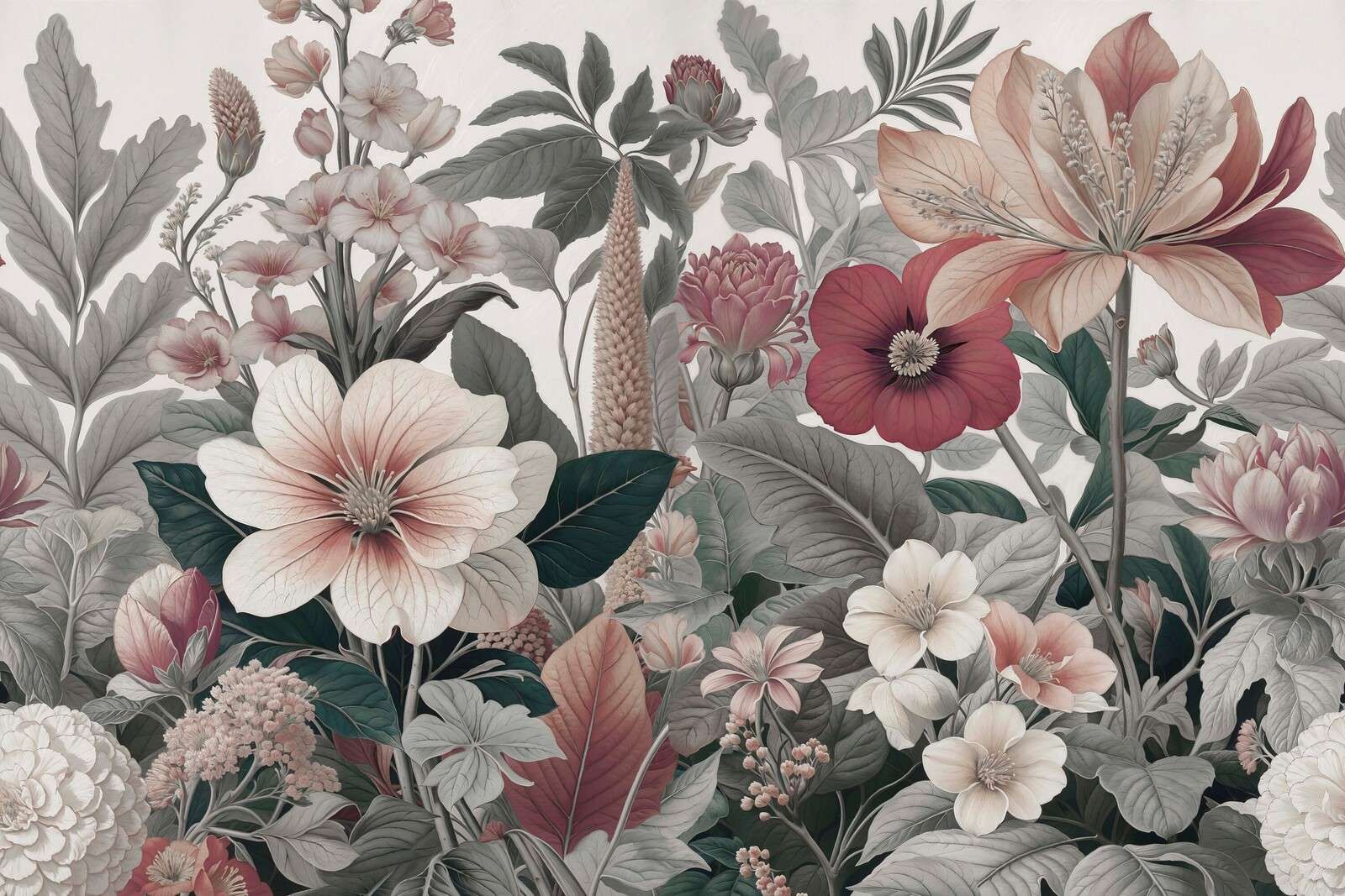 Artistic flowers in soft earth tones