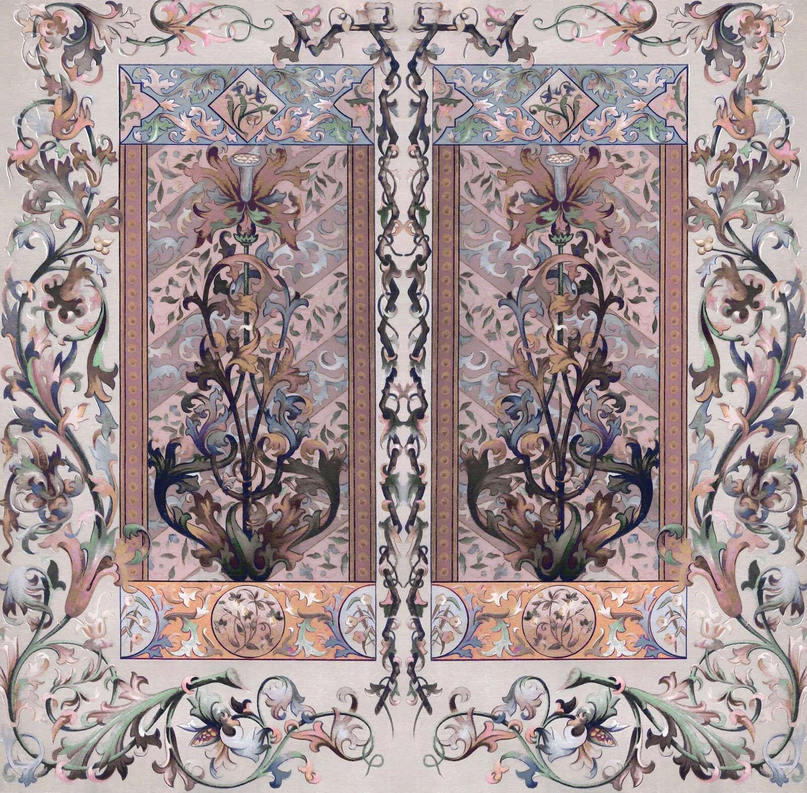 Pastel ornaments in Art Nouveau