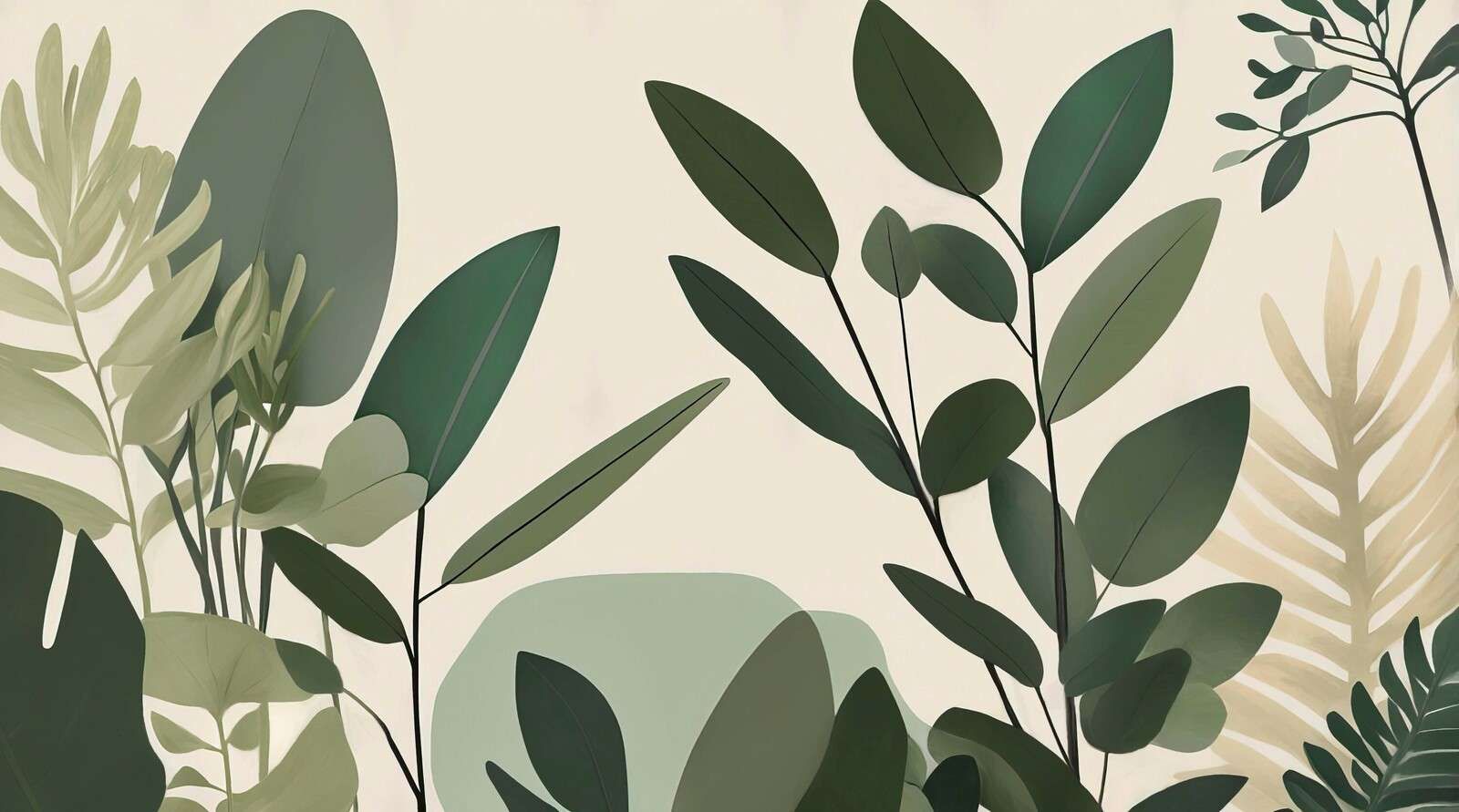 Minimalist botanical leaves
