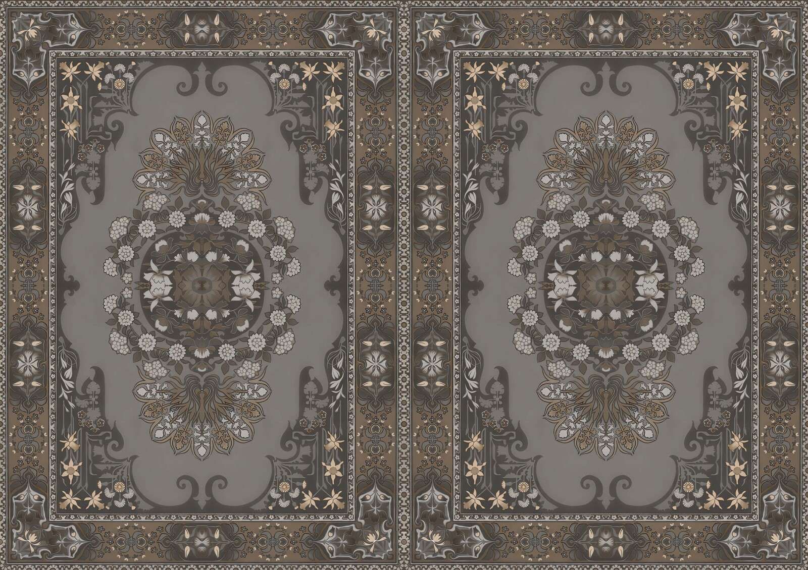 Classic ornaments in dark taupe