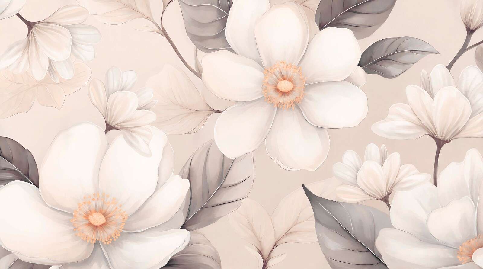 Soft magnolia flowers in cream