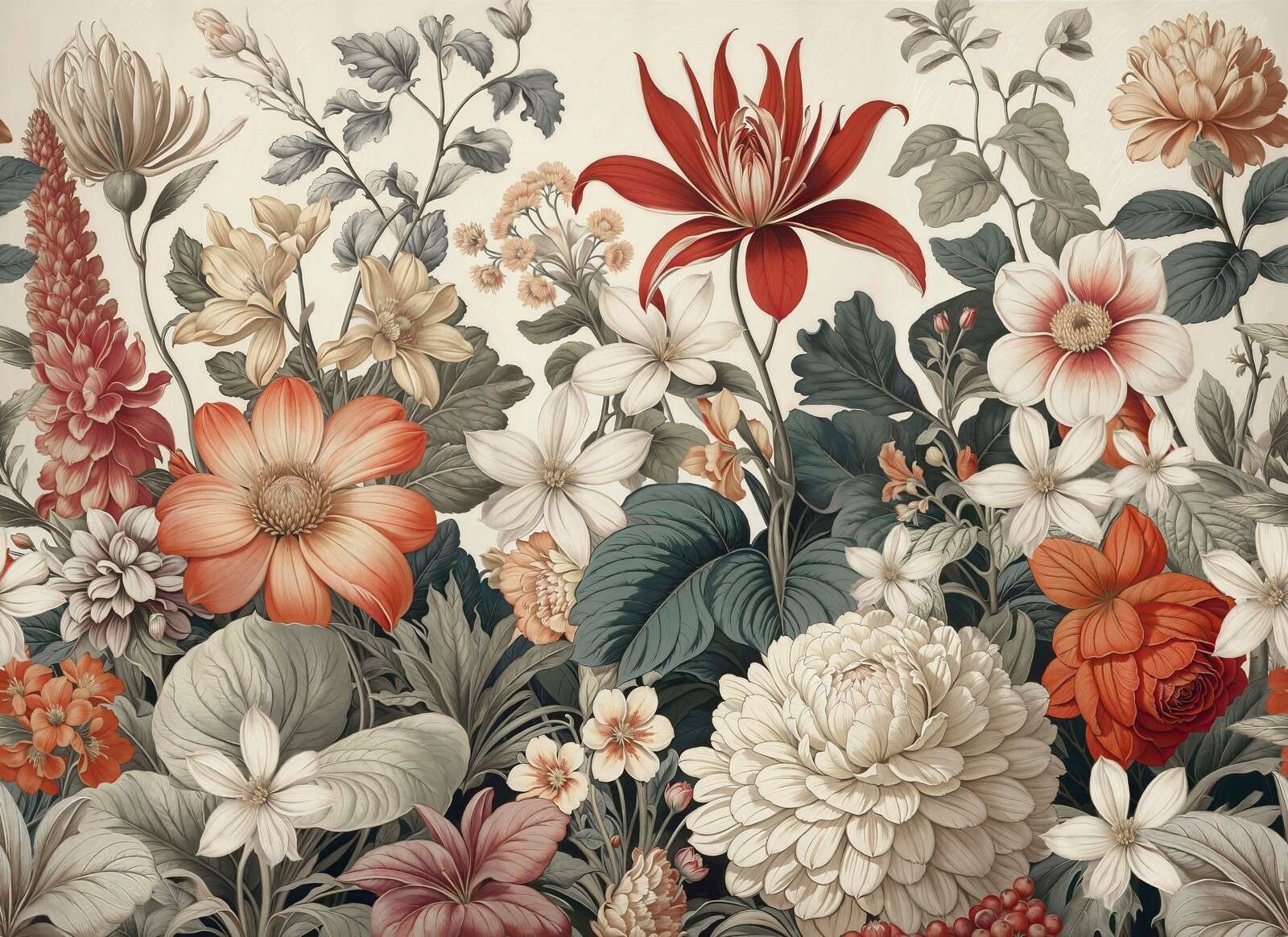 Lush flowers in warm earth tones