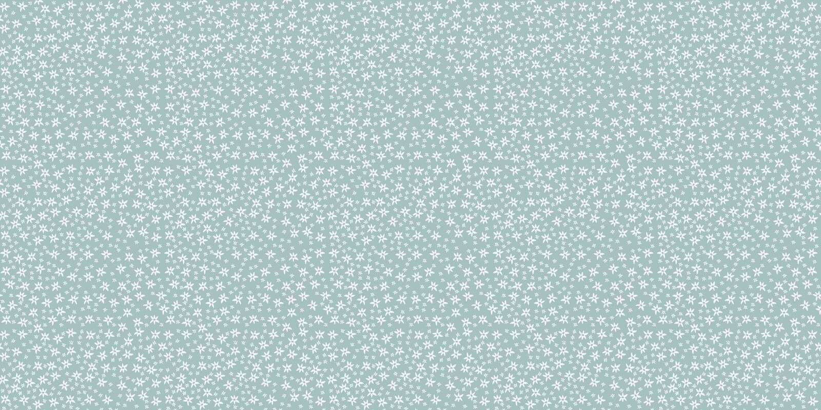 White field flowers on sage green