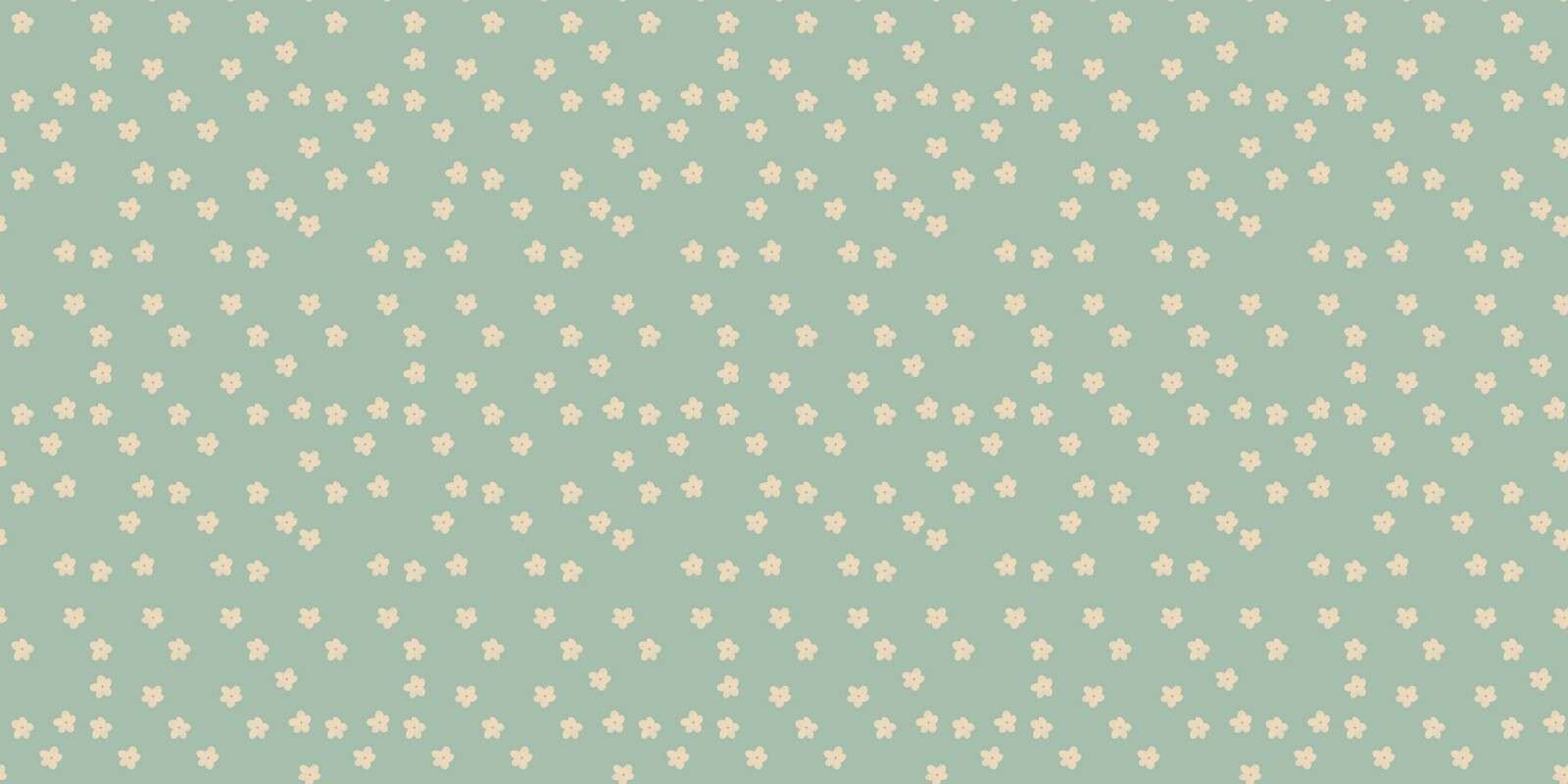 Cream flowers on sage green