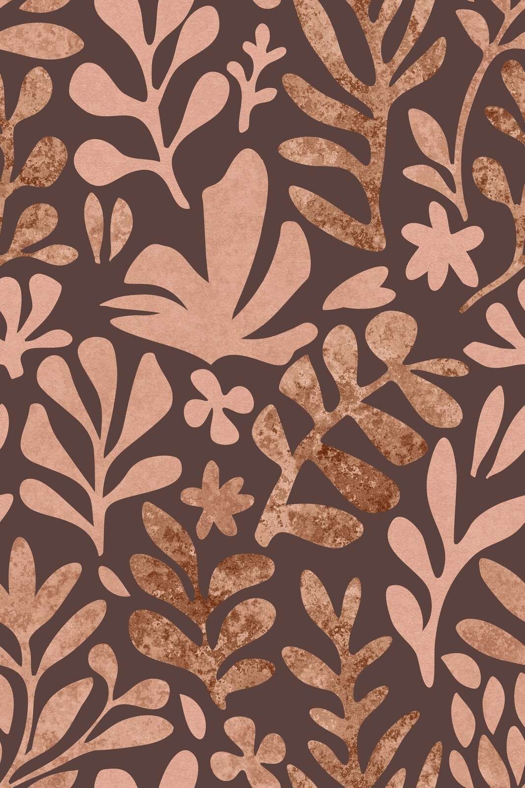 Matisse Inspired Foliage Shapes Mocha Mousse