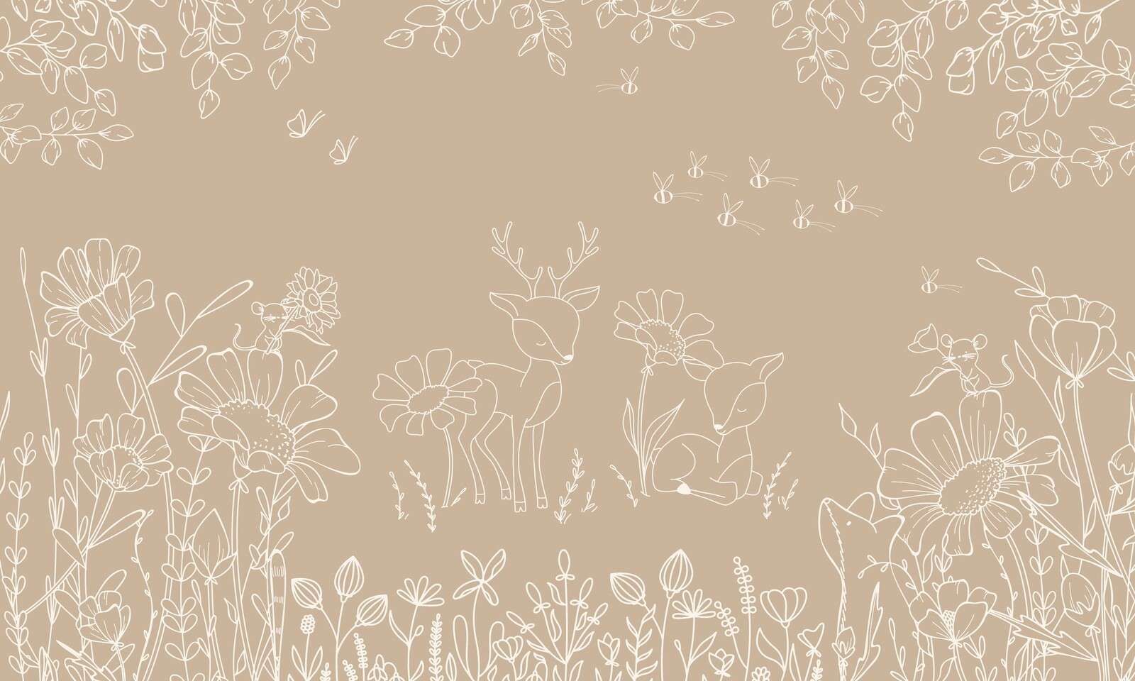 Deer Doodles - brown