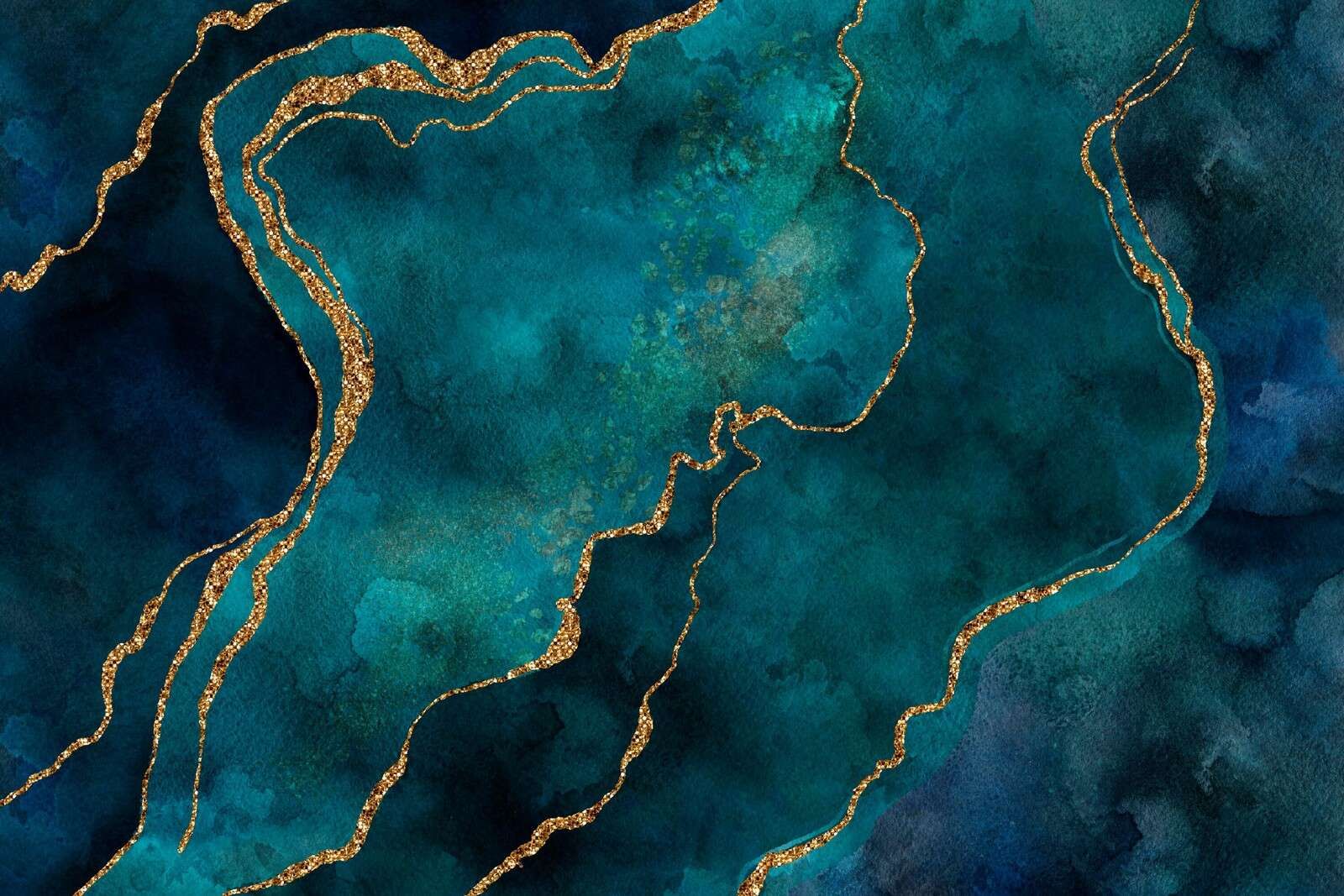 Teal and gold gemstone