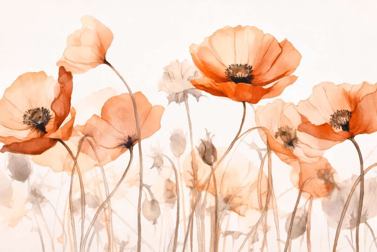 Peach poppy petal summer serenity