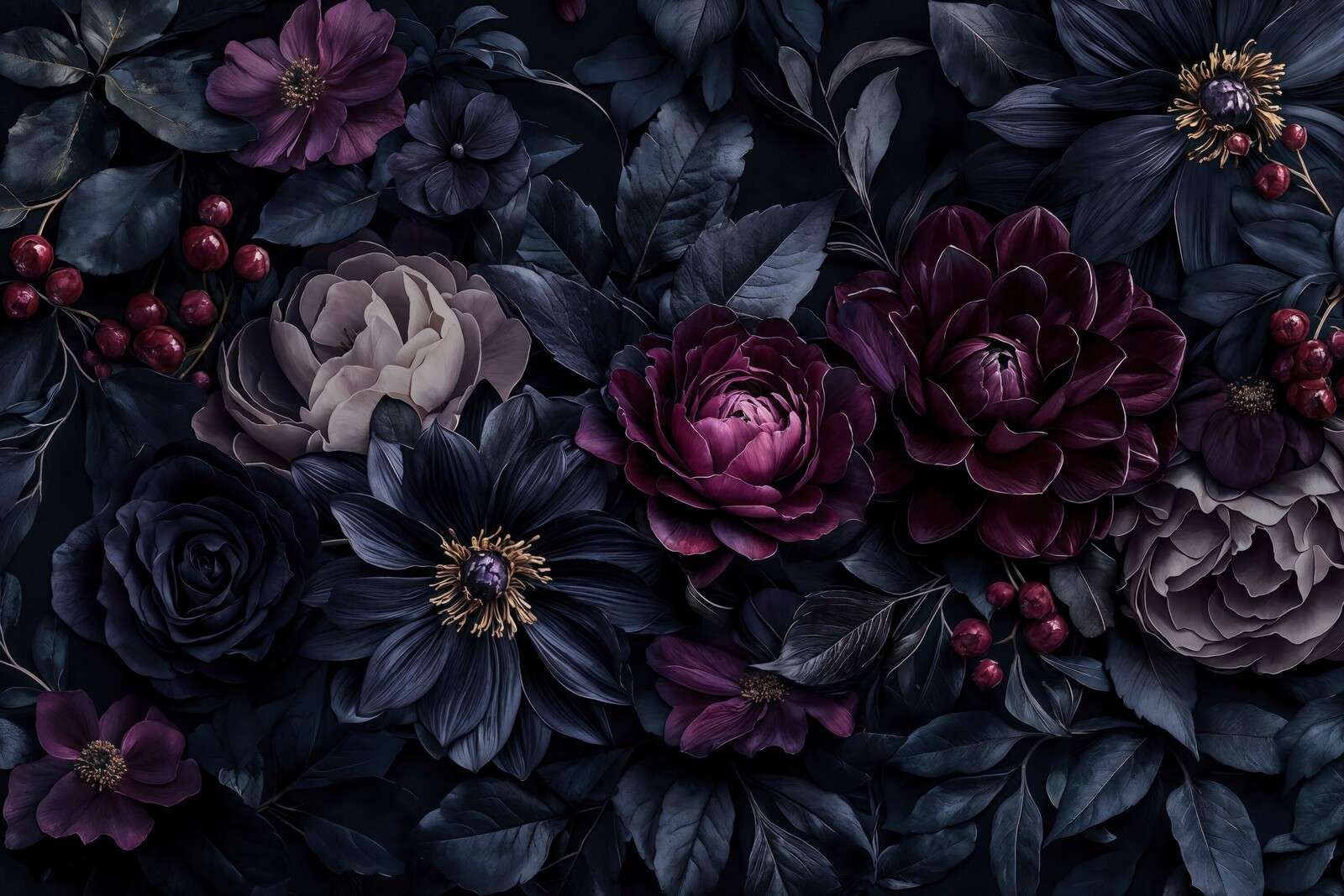 Mystic moody baroque midnight garden delight