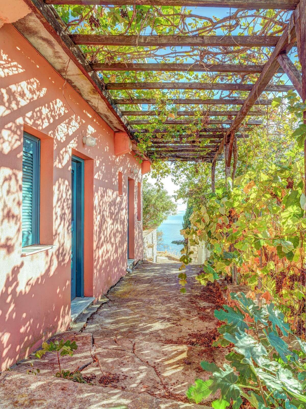 Mediterranean pergola with sea view