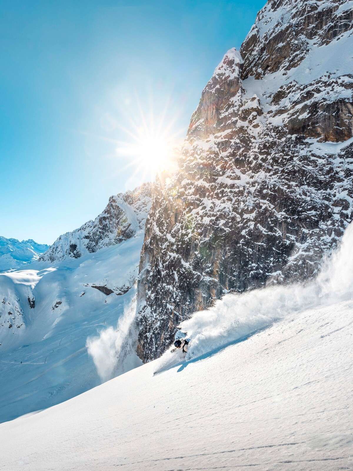 Freerider in snow mountains