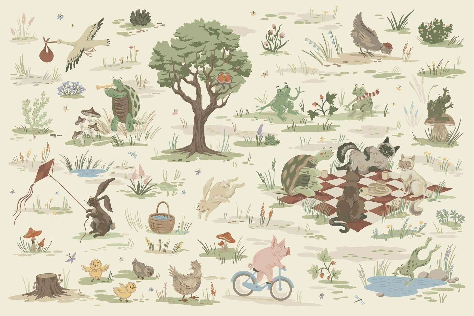 colored forest animals