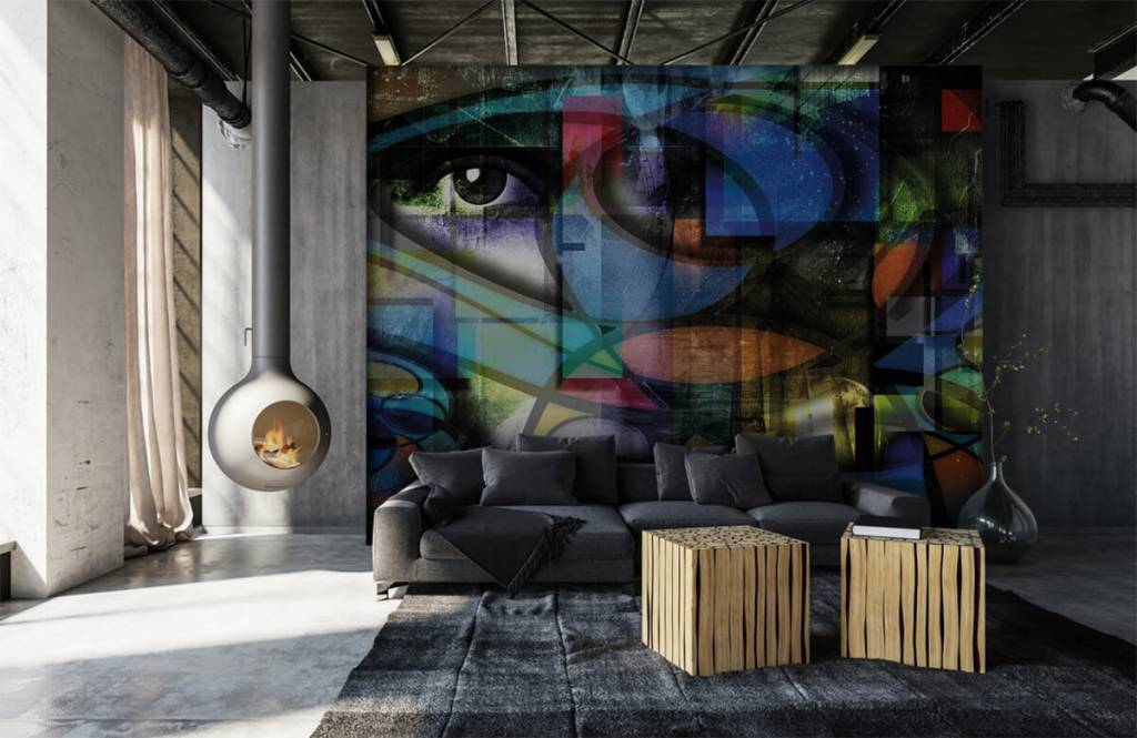 Modern  - Abstract face - Living room 1