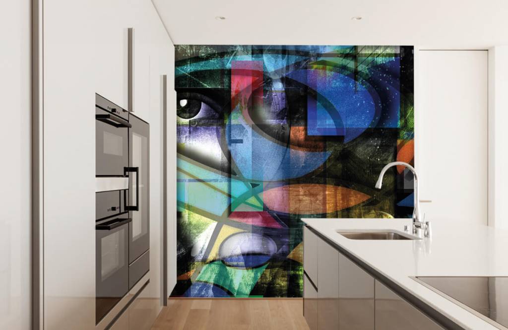 Modern  - Abstract face - Living room 4