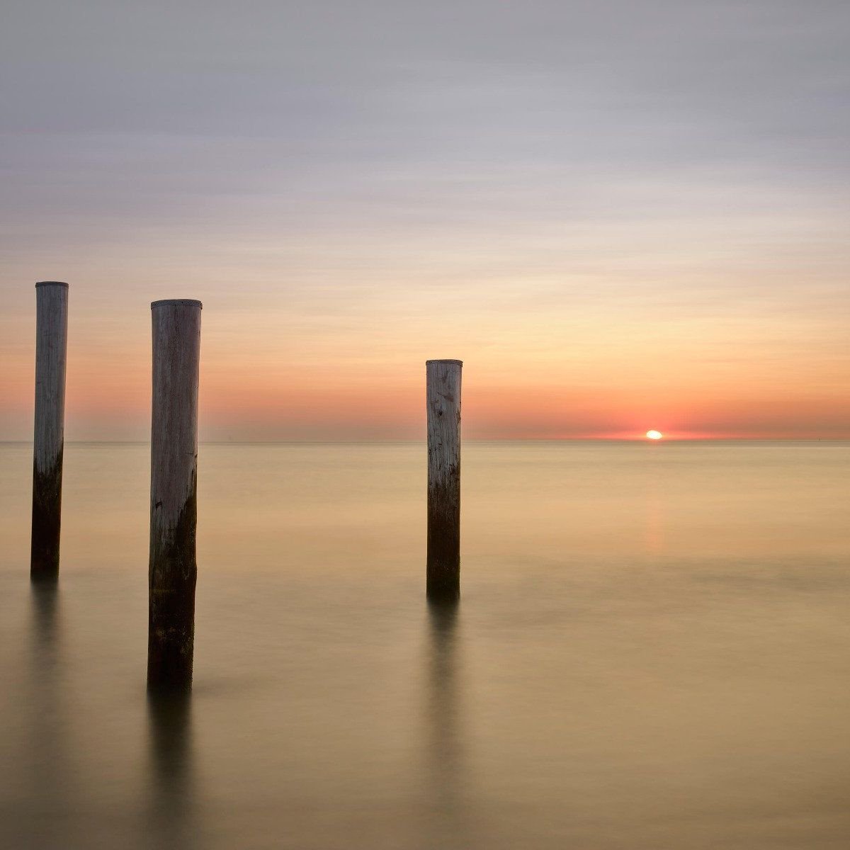 Three wooden posts