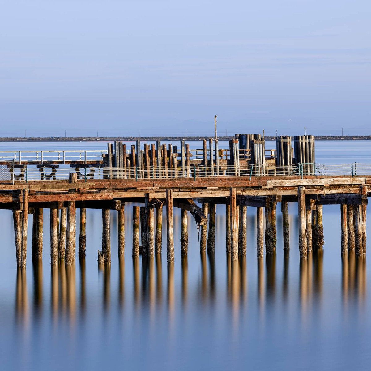 Scaffolding on wooden posts