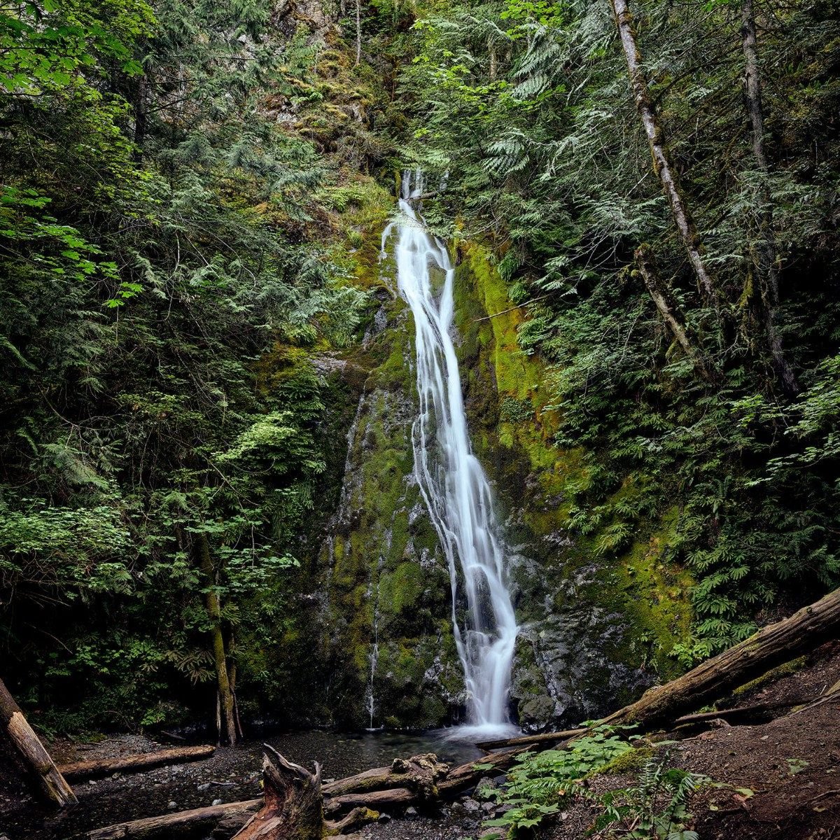 Wasserfall in einer bunten Umgebung