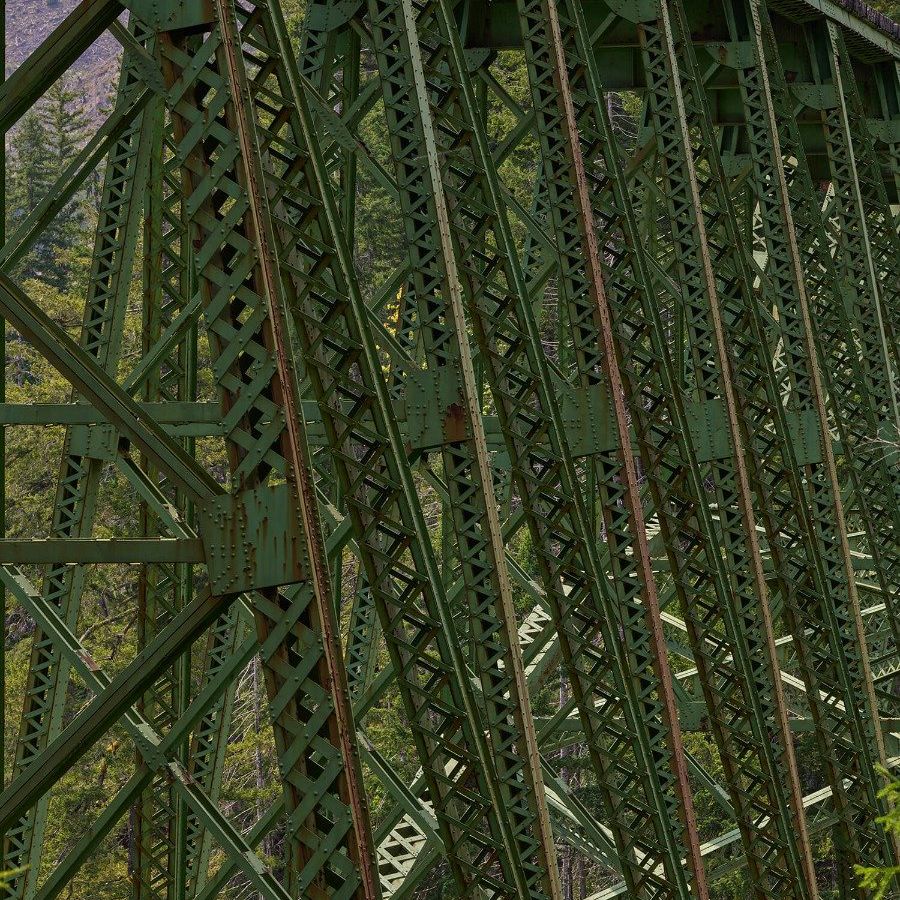 Steel structure old railway bridge