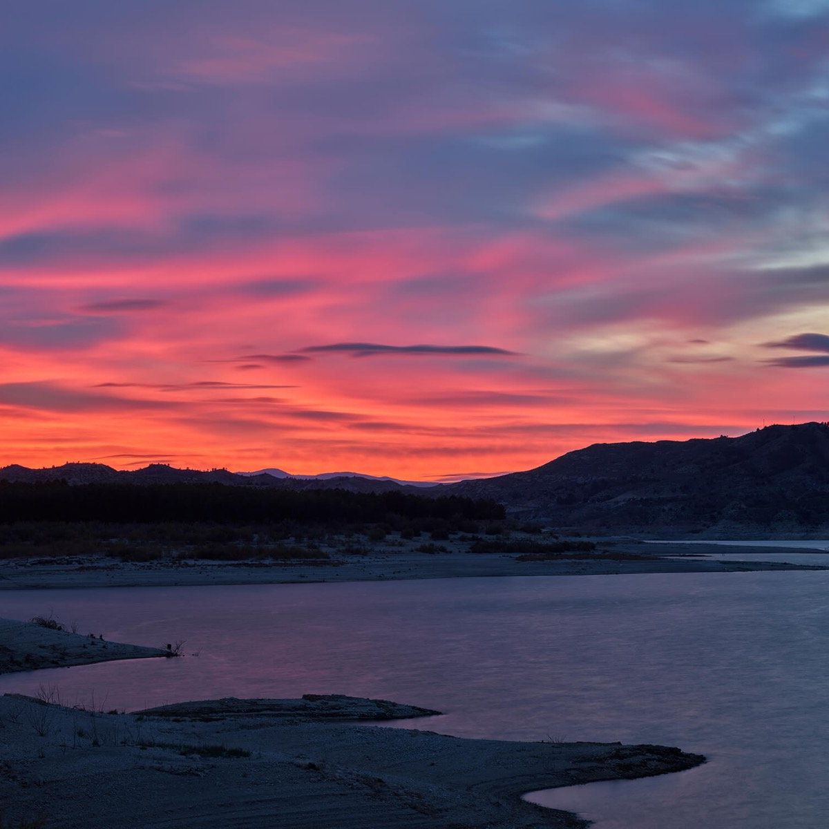 Coucher de soleil rouge