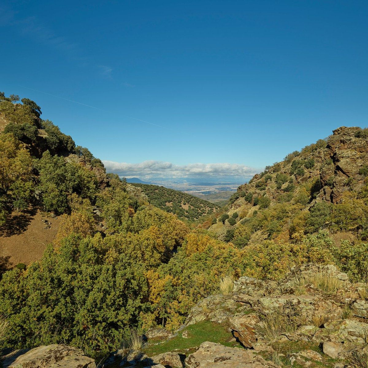 Der Blick durch die Berglandschaft