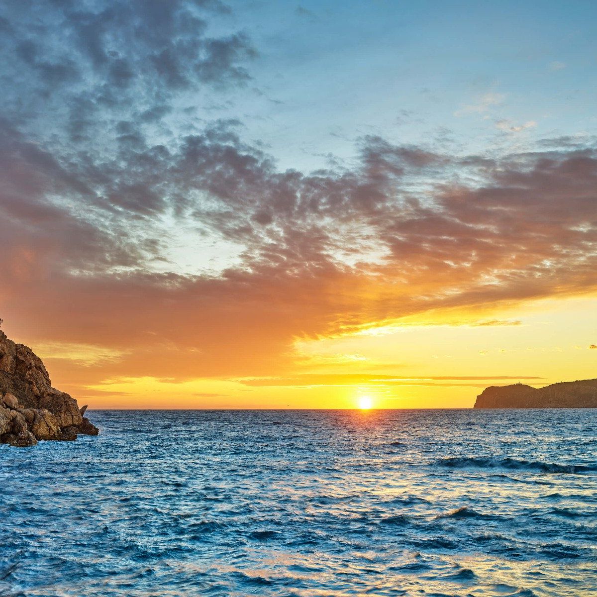 Coucher de soleil sur une île