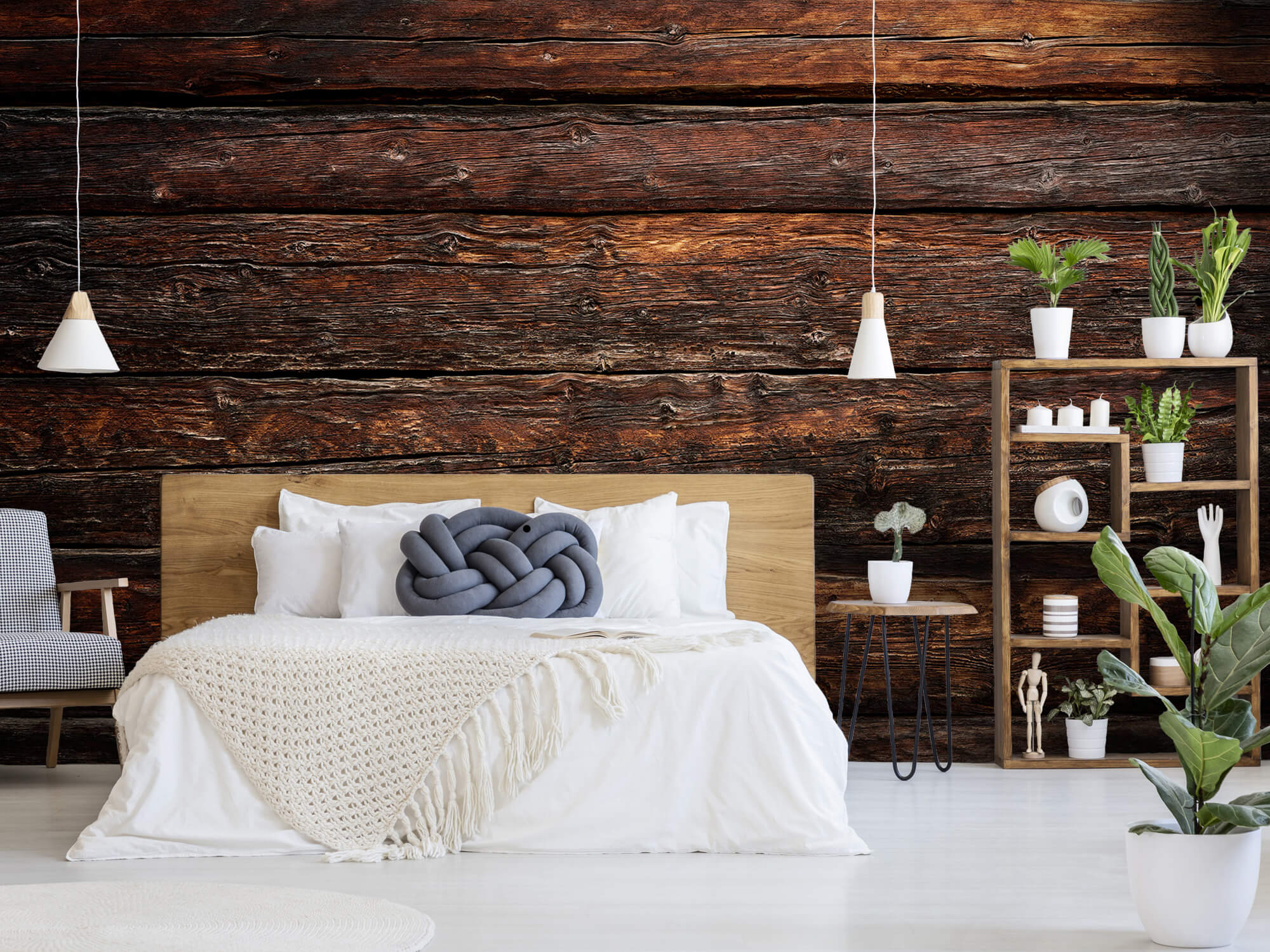 Wooden wallpaper - Coarse wood - Bedroom 4