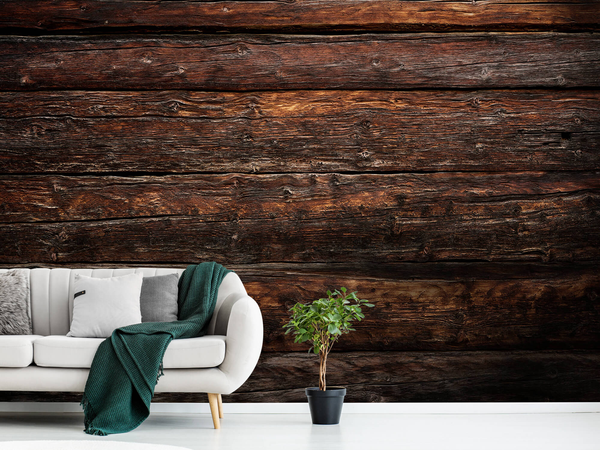 Wooden wallpaper - Coarse wood - Bedroom 8