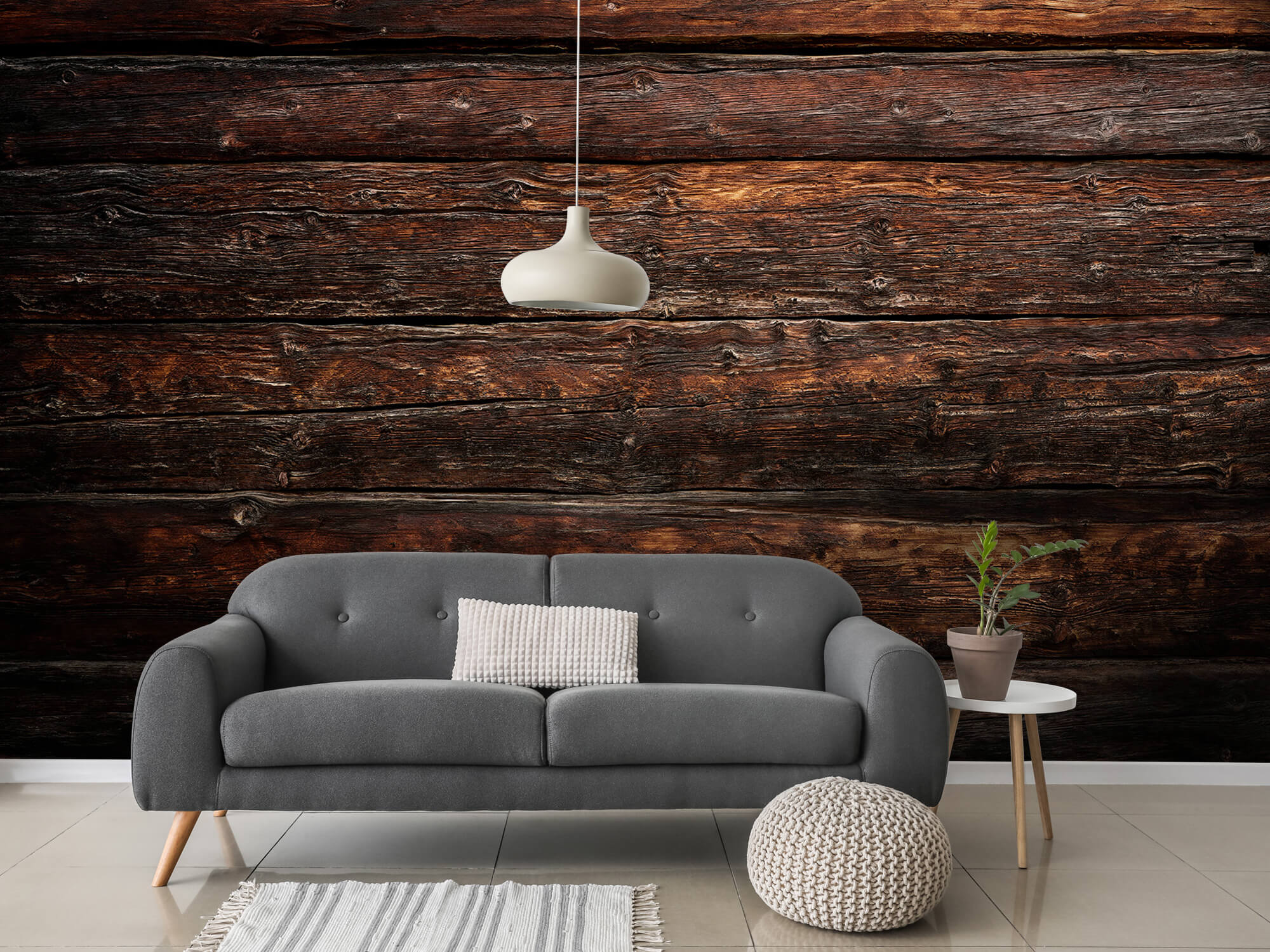 Wooden wallpaper - Coarse wood - Bedroom 11