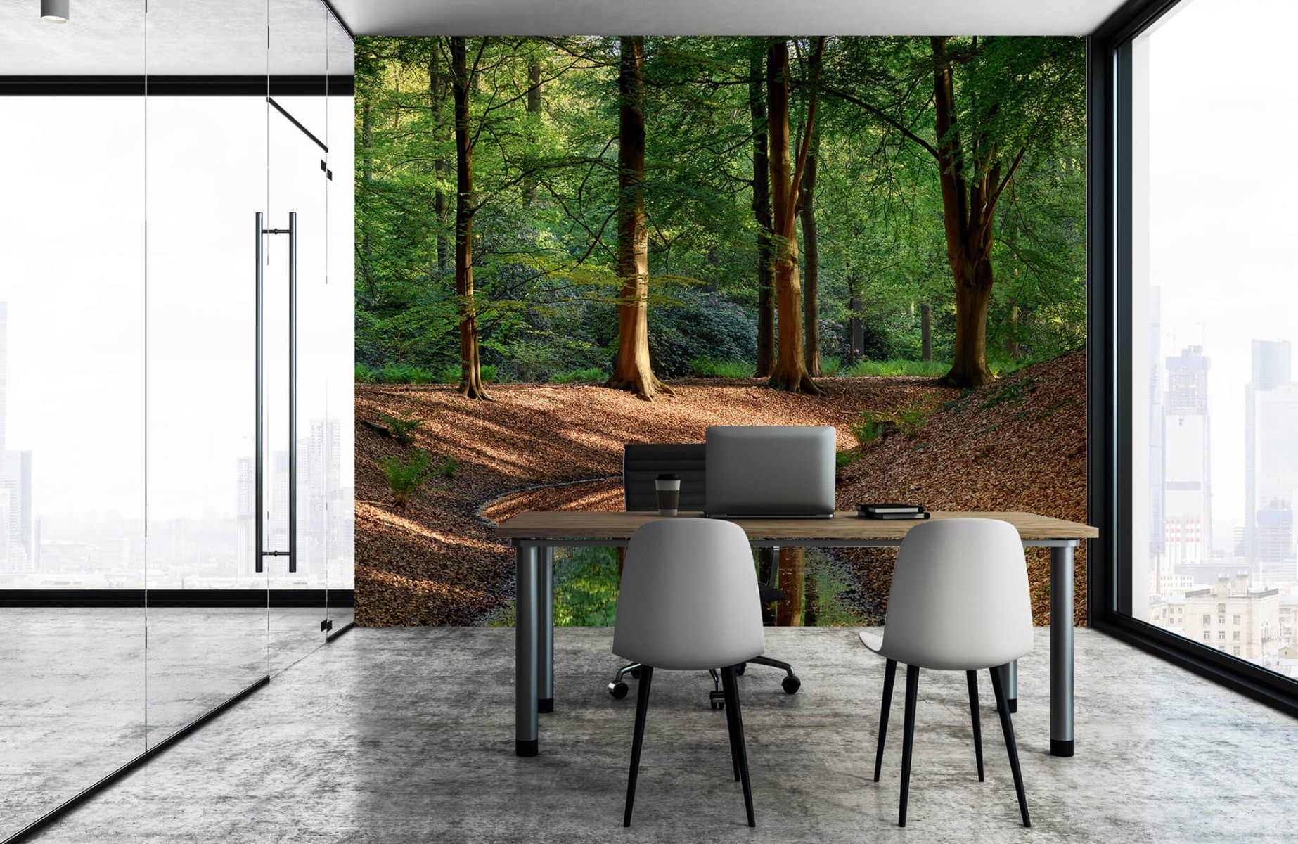 Forest wallpaper - Brooklet in the forest  - Bedroom 4