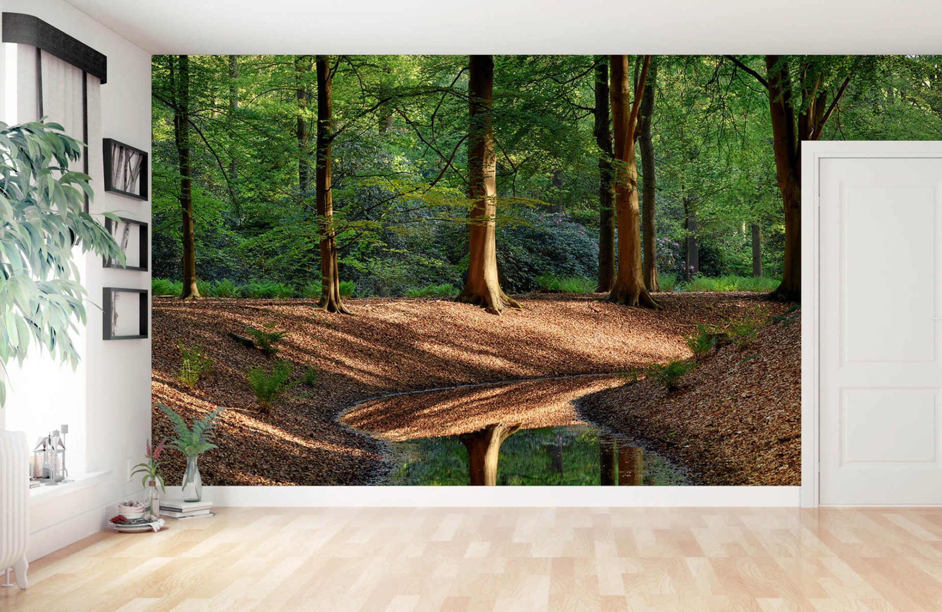 Forest wallpaper - Brooklet in the forest  - Bedroom 12