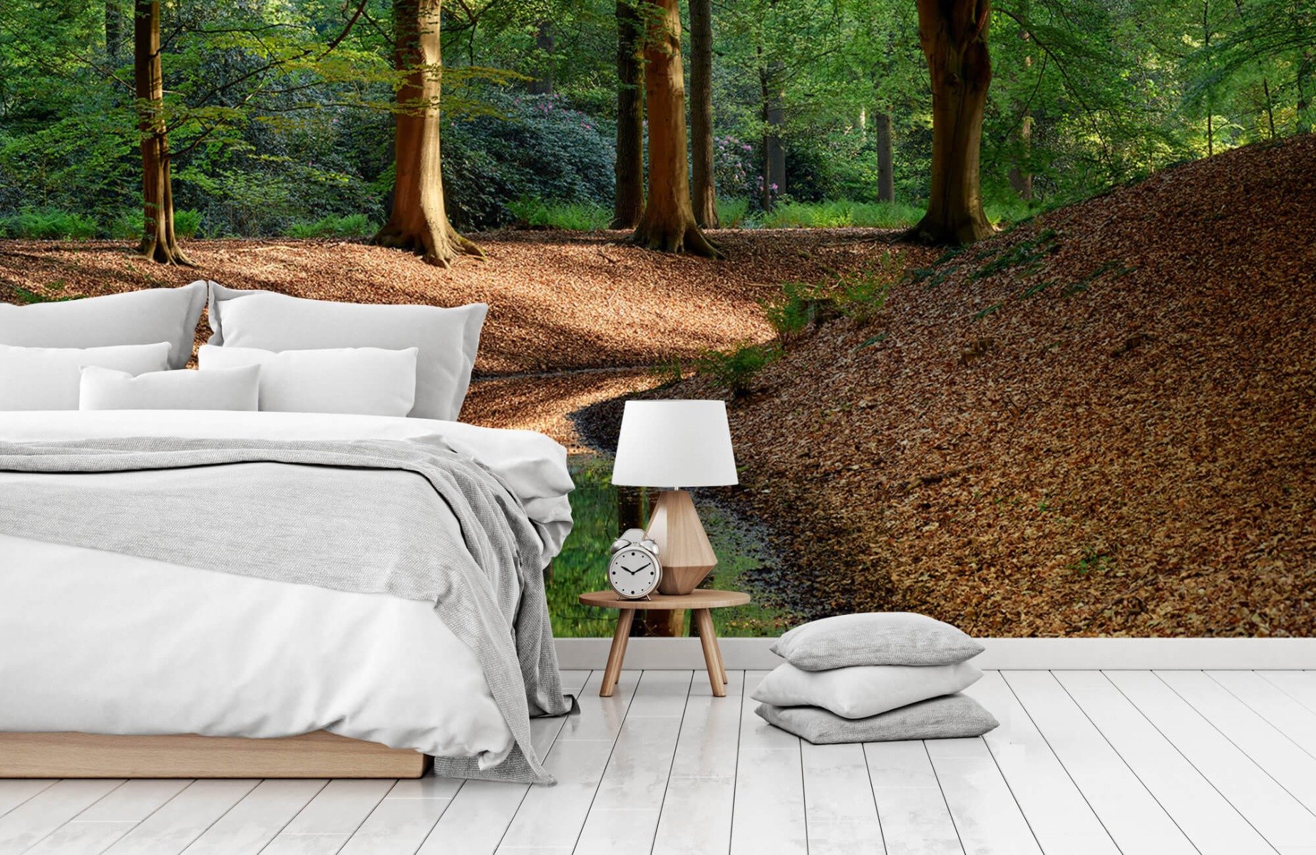 Forest wallpaper - Brooklet in the forest  - Bedroom 15