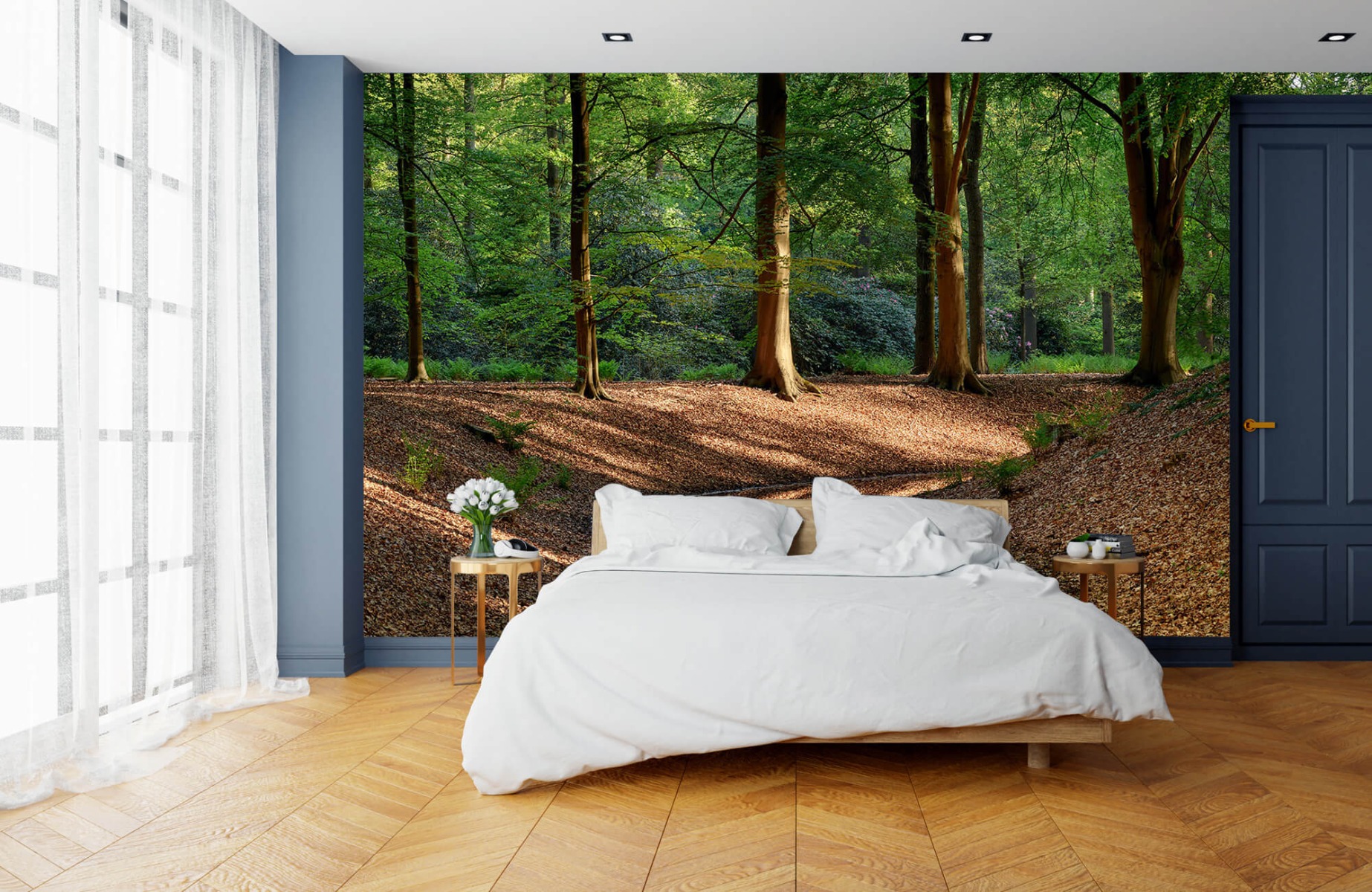 Forest wallpaper - Brooklet in the forest  - Bedroom 16