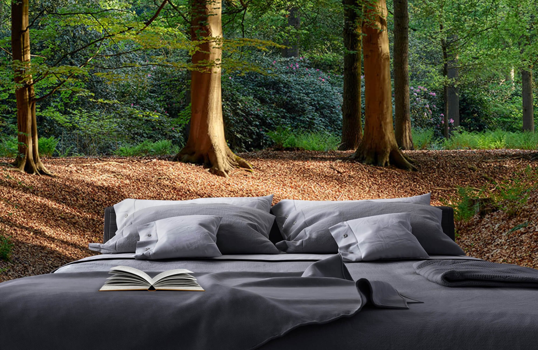 Forest wallpaper - Brooklet in the forest  - Bedroom 17