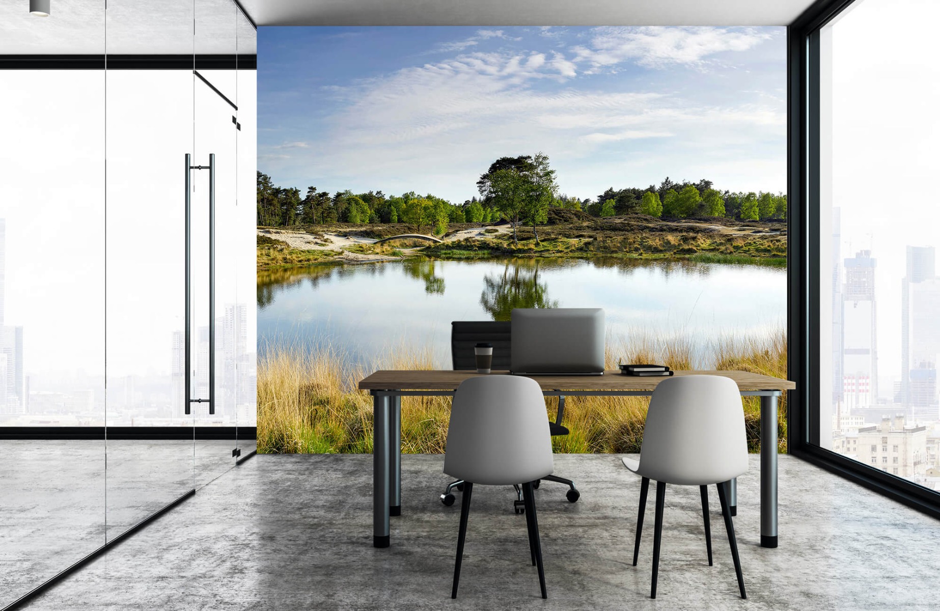 Landscape wallpaper - A small forest lake in the heathland area  - Bedroom 5
