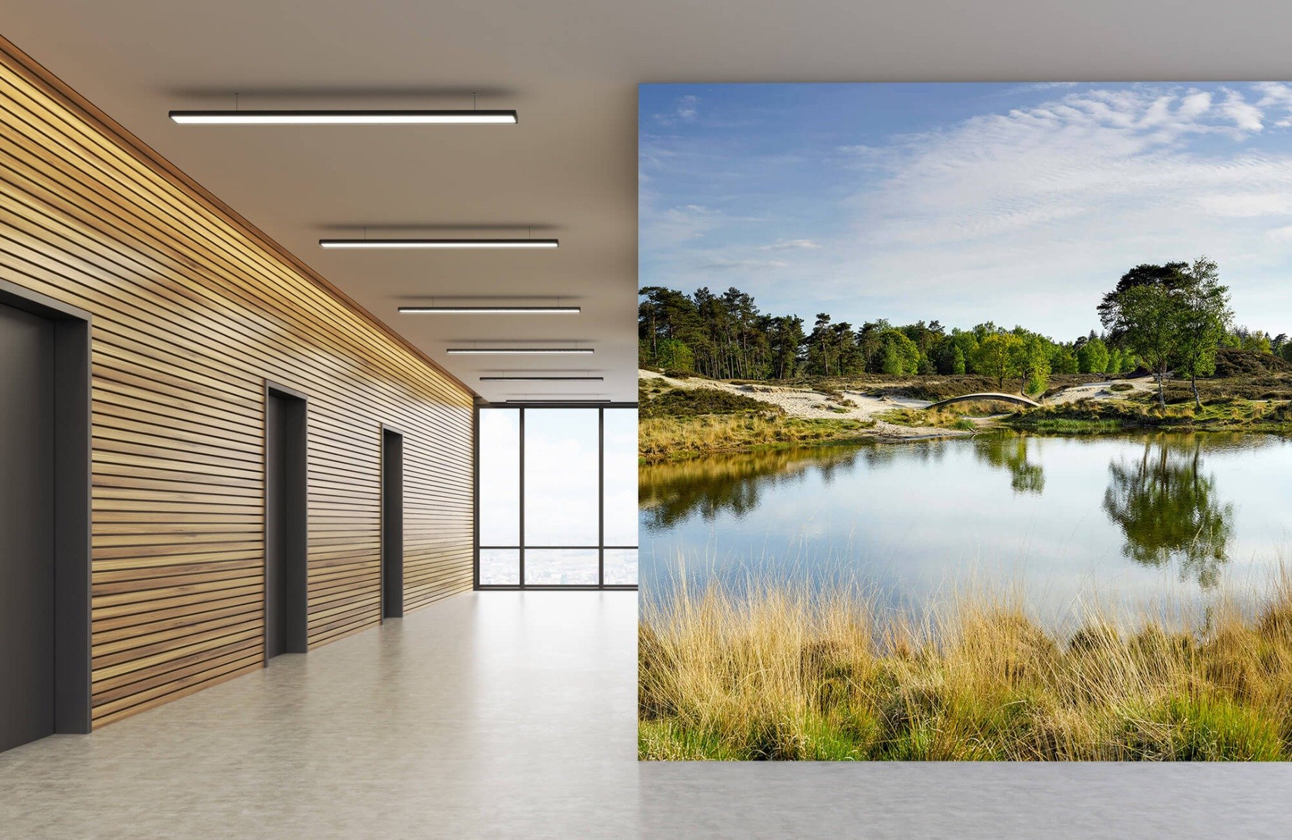 Landscape wallpaper - A small forest lake in the heathland area  - Bedroom 7
